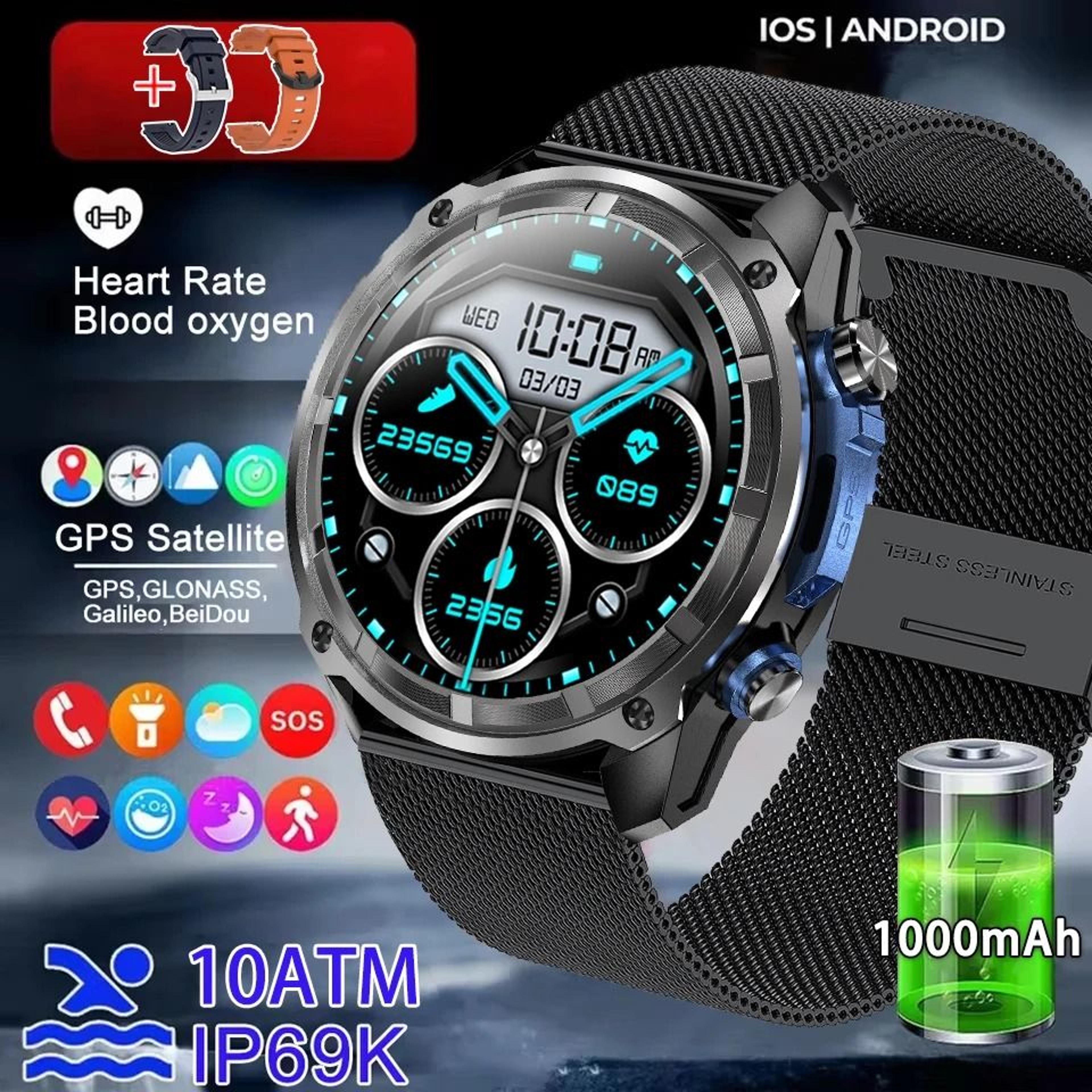 Offline Map GPS Navigation Smartwatch With 10ATM Waterproof Military Outdoor Sports Watch 4