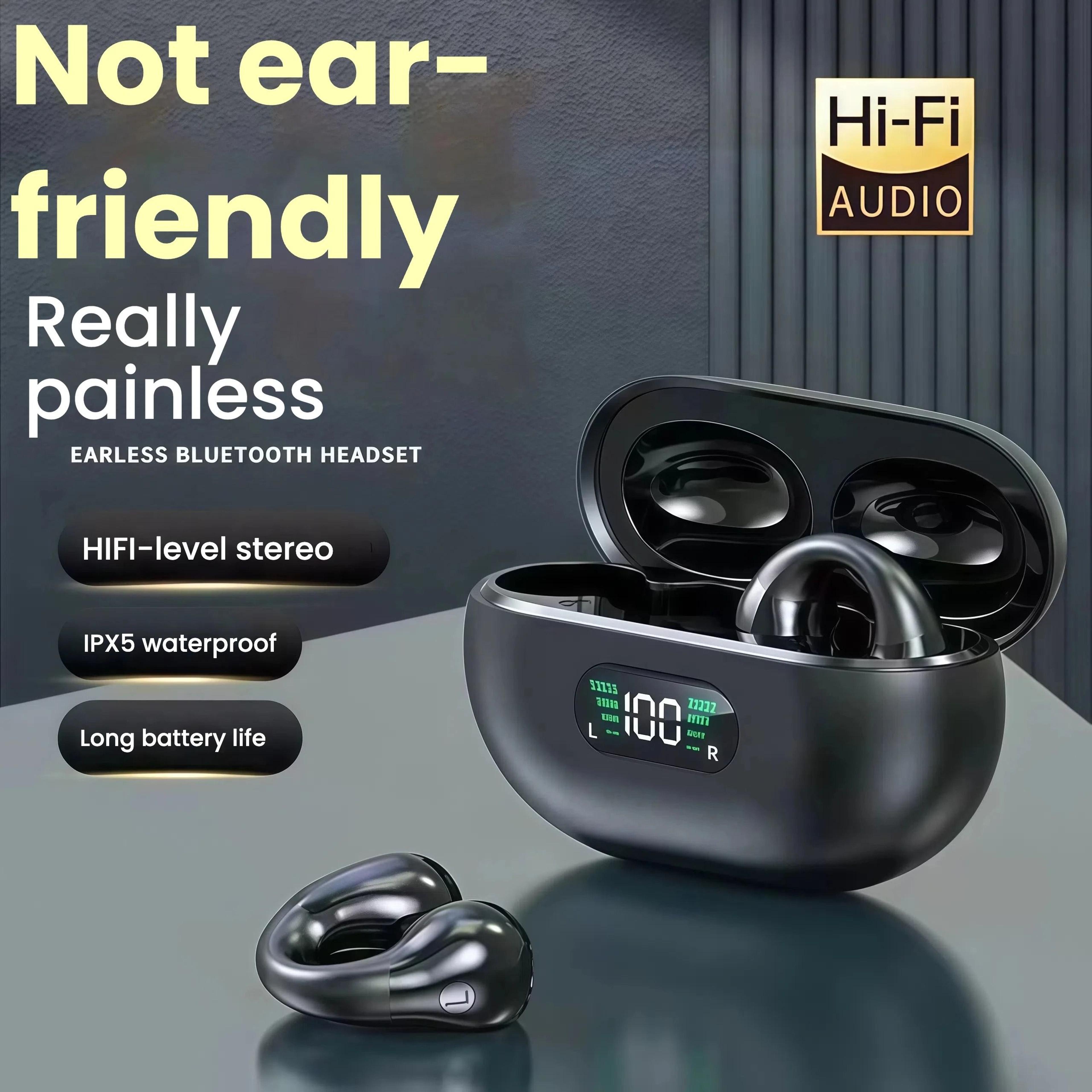 Clip On Wireless Earbuds ANC Bluetooth Mini Earphones With Digital Display For Sports 8