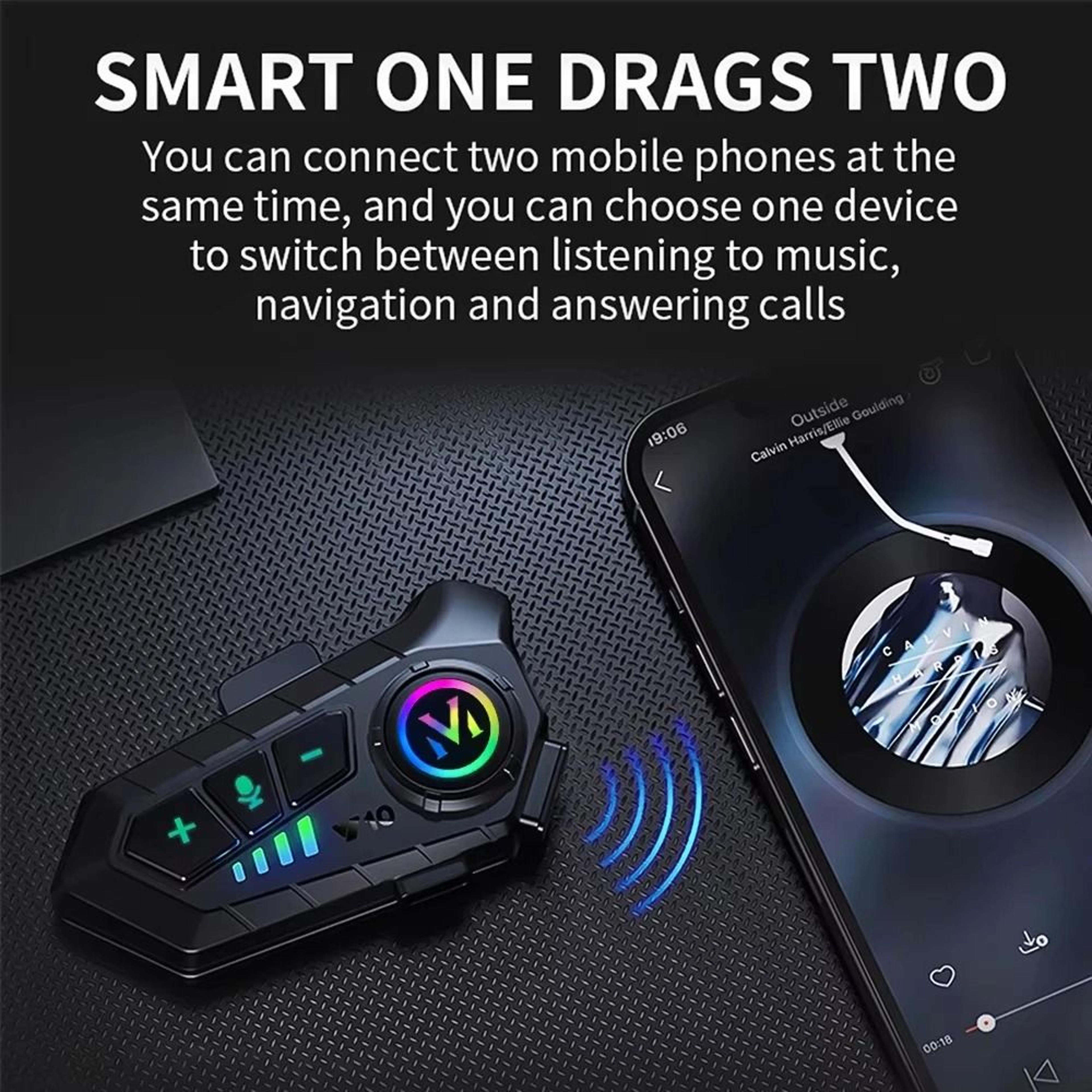 Motorcycle Bluetooth Headset Wireless Helmet Speaker Communication System 5