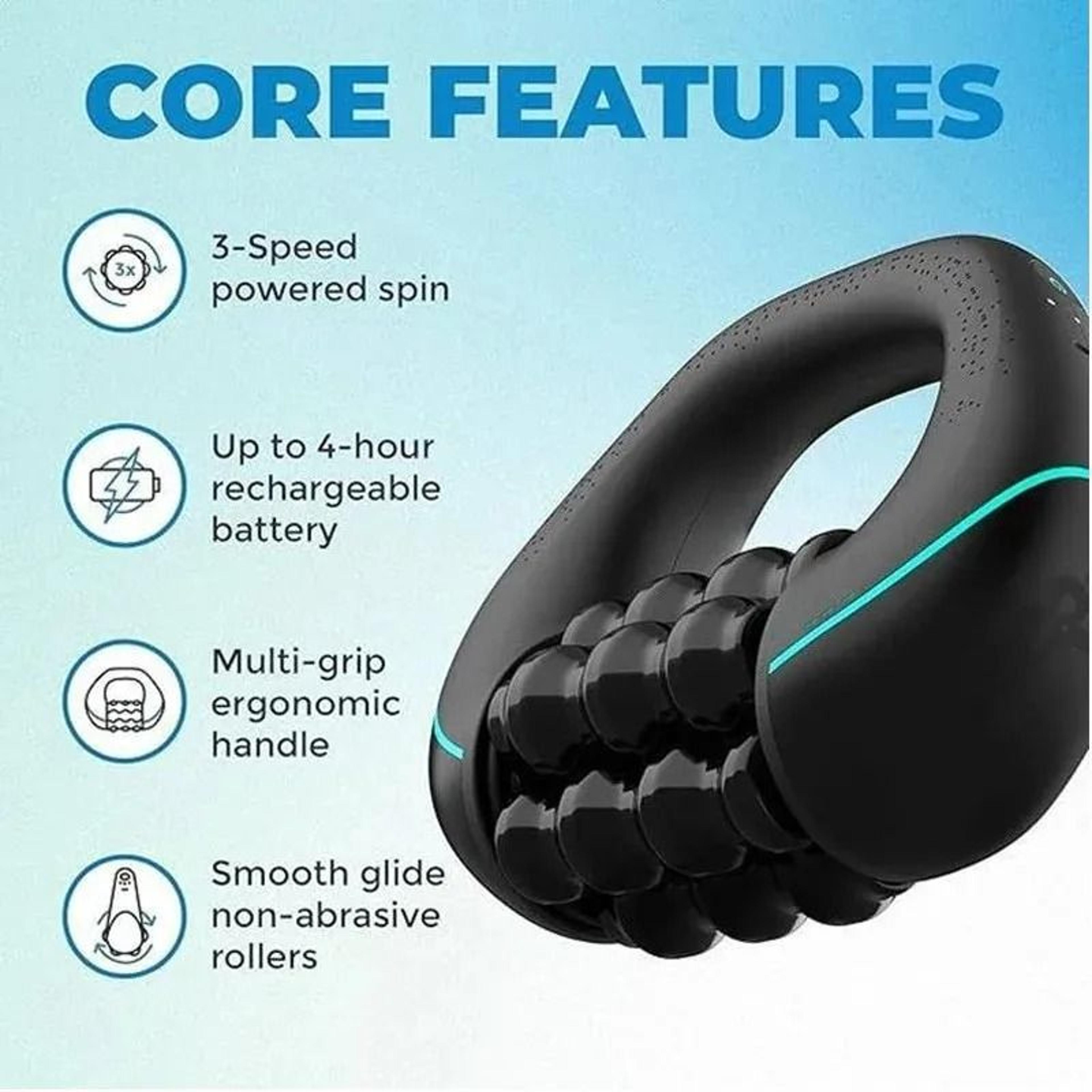 Rechargeable Massage Gun Deep Tissue Massager With Roller Wheel For Muscle Relief 5