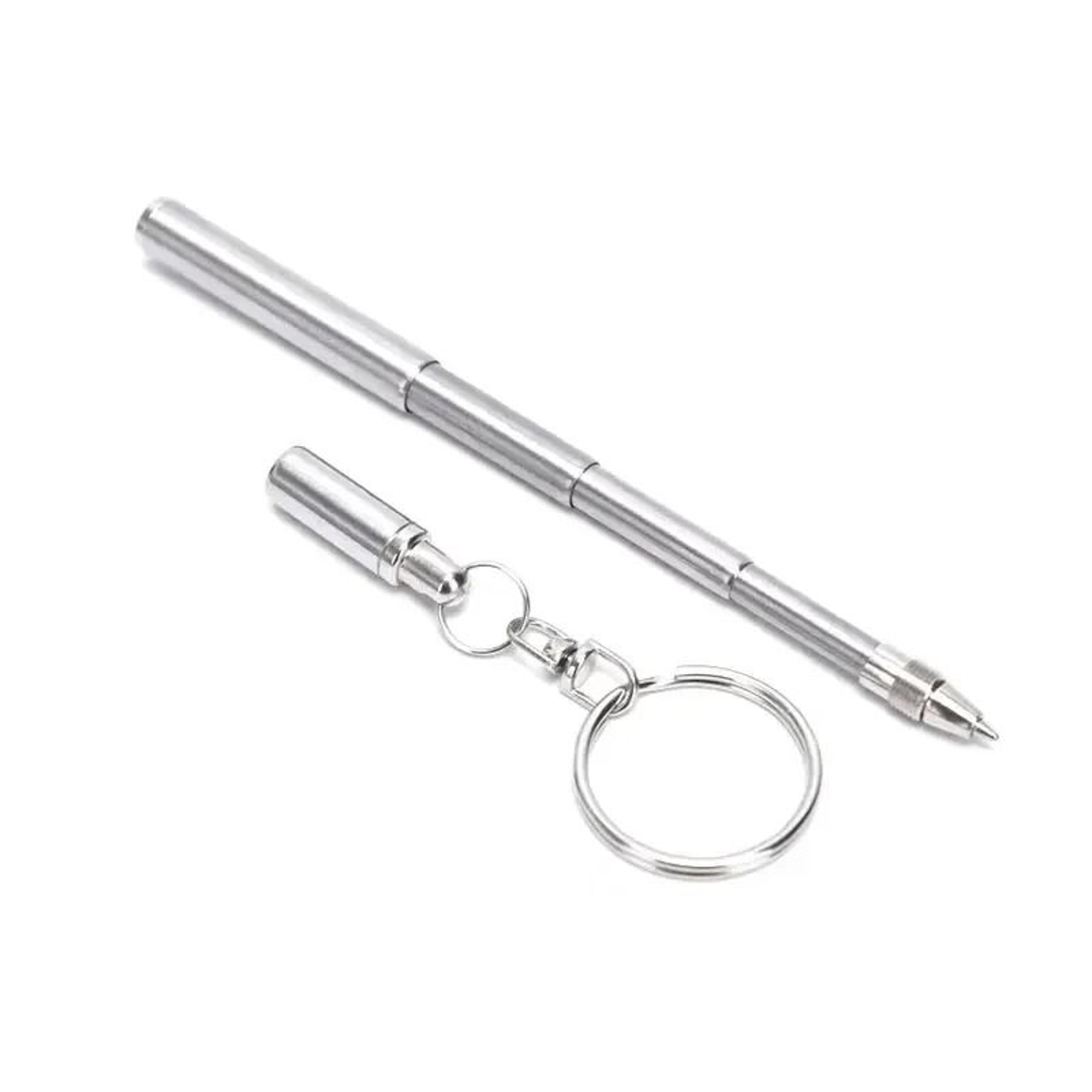 Mini Telescopic Keychain Pen Stainless Steel Portable EDC Pen Tool 2