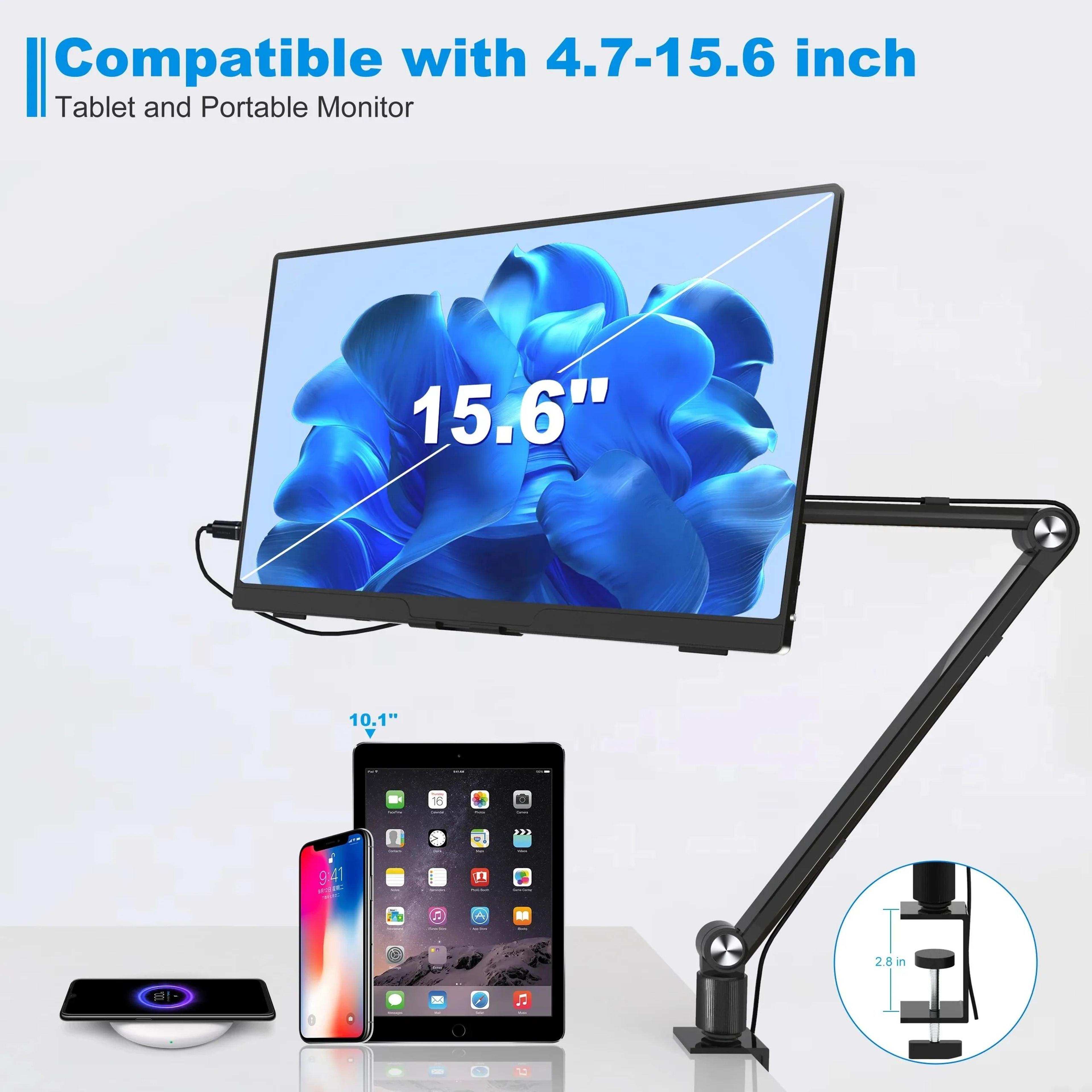 Adjustable Tablet Stand Holder With Rotating Arm For IPad And Portable Monitor 5
