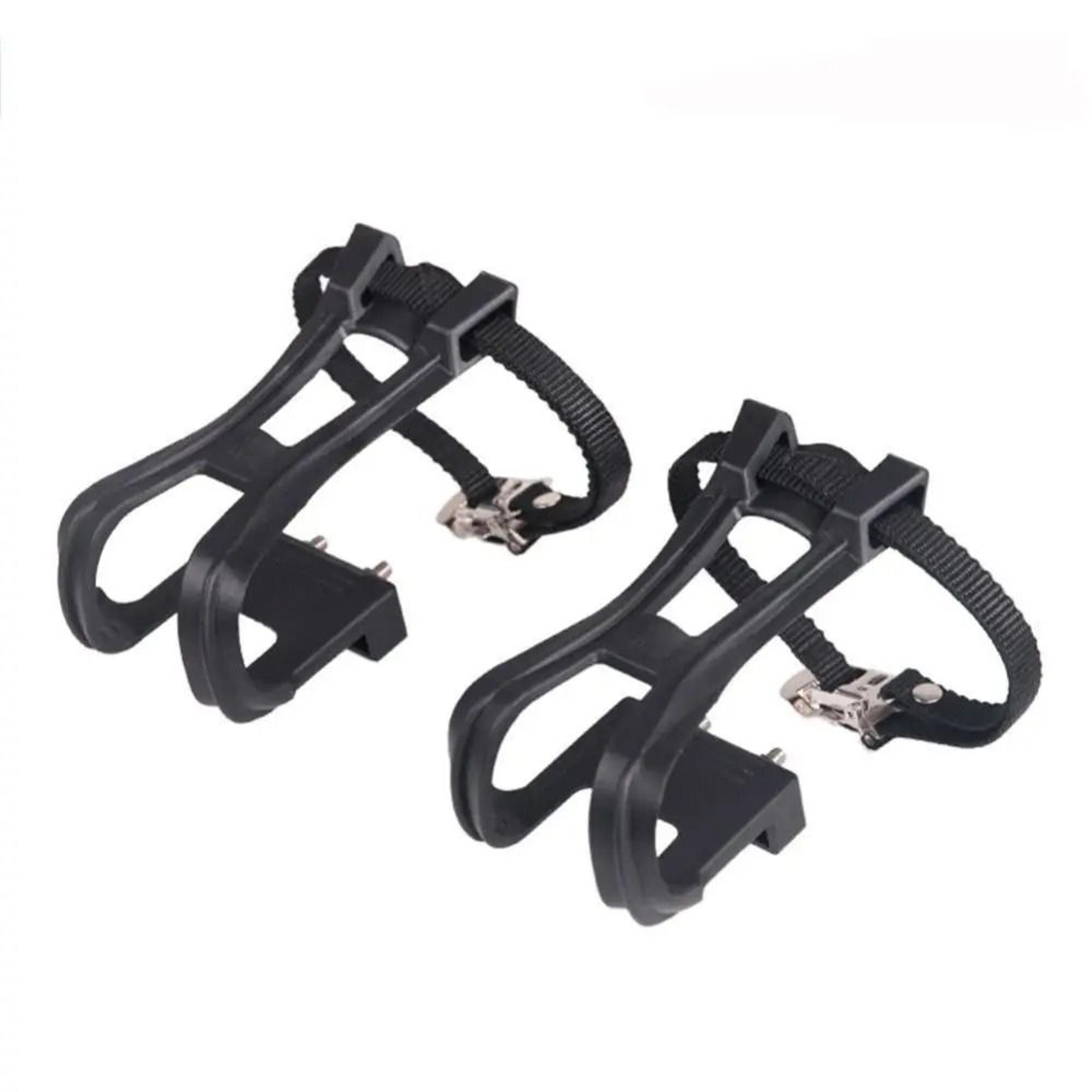 bike pedal toe clips with adjustable cycling pedal straps mtb and road bicycle strap set