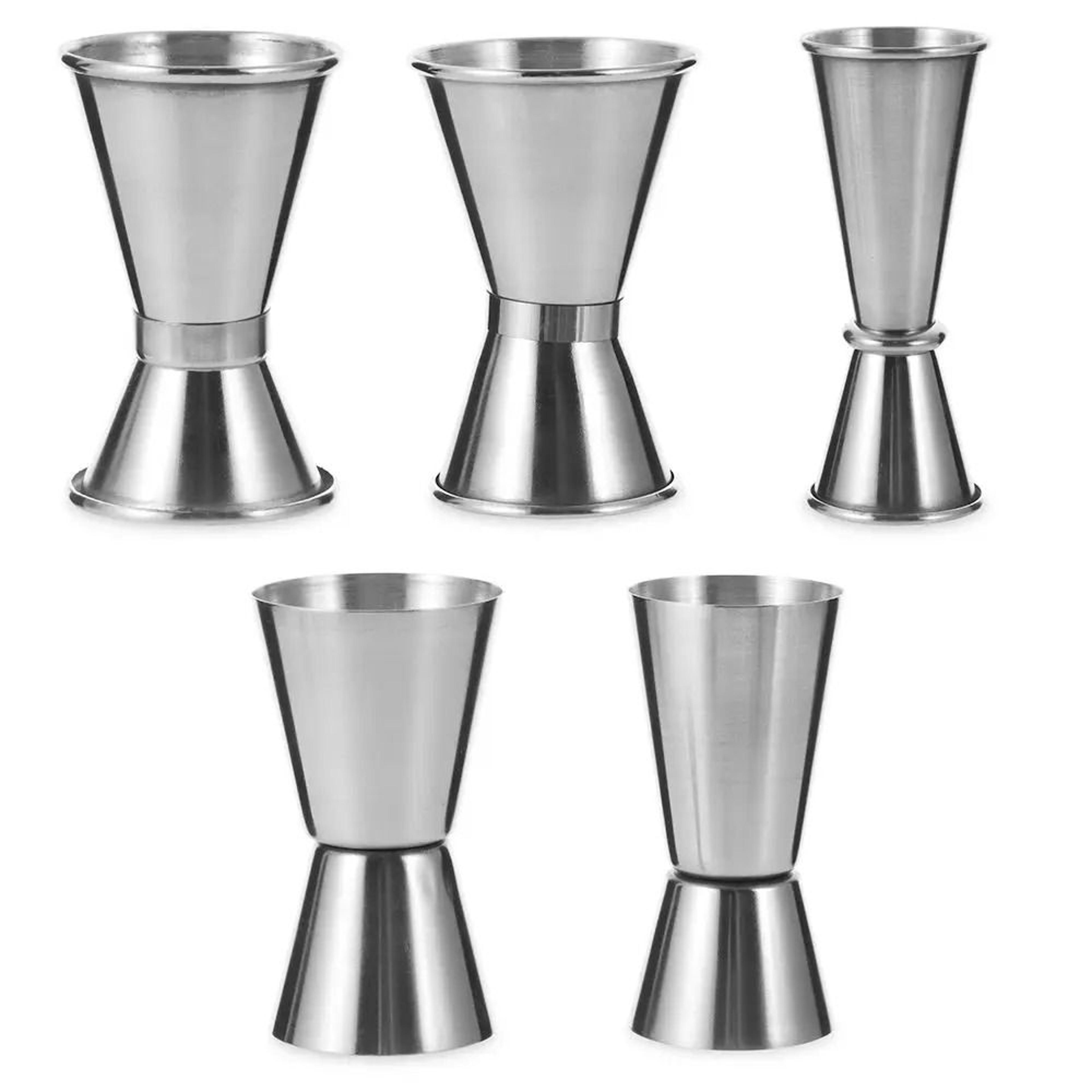 stainless steel cocktail jigger double shot measure bar measuring cup tool