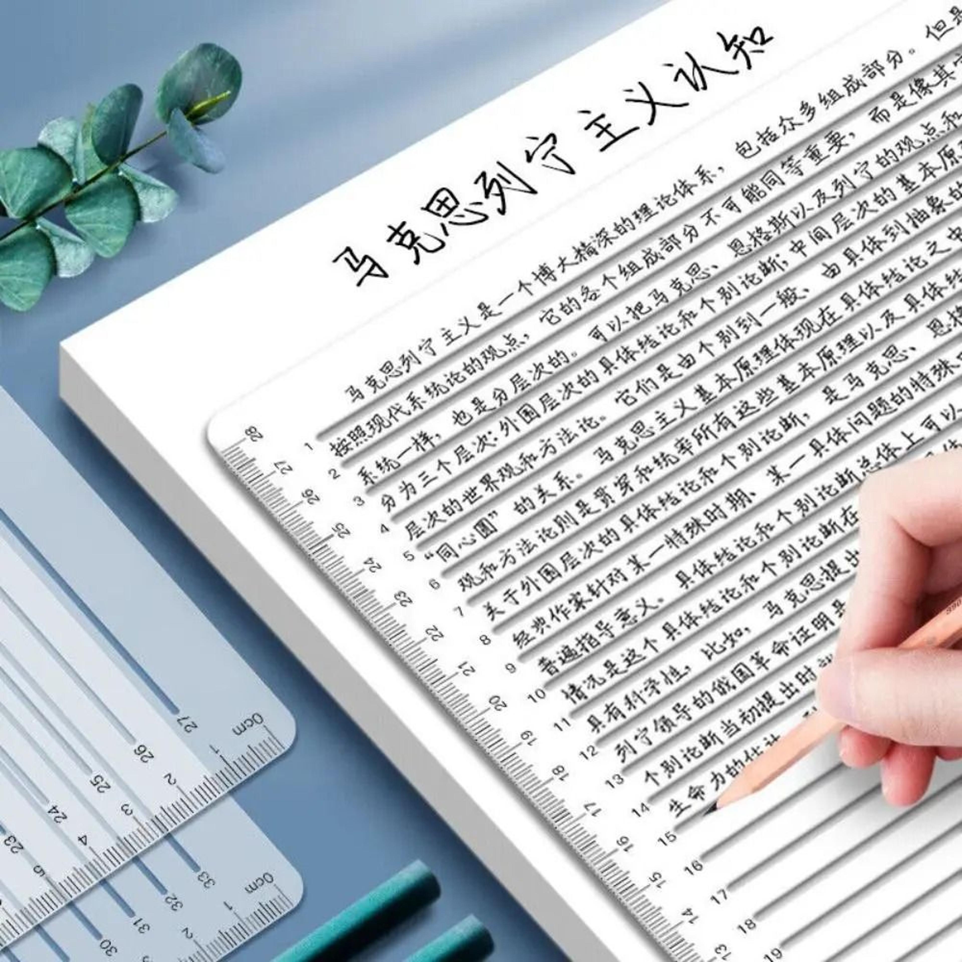 Calligraphy Stencil Ruler Transparent Writing Template Straight Line Handwriting Guide 7