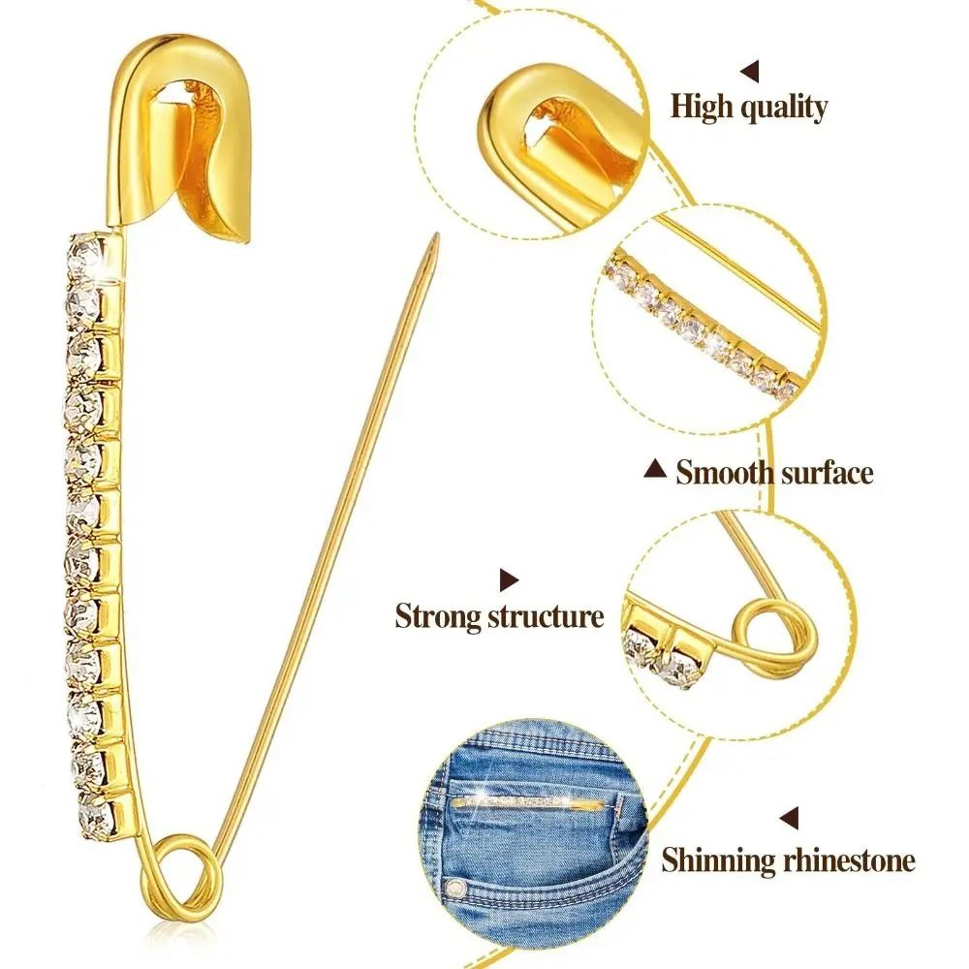 Elegant Gold Rhinestone Brooch Pin Sweater Shawl Clip For Women 9