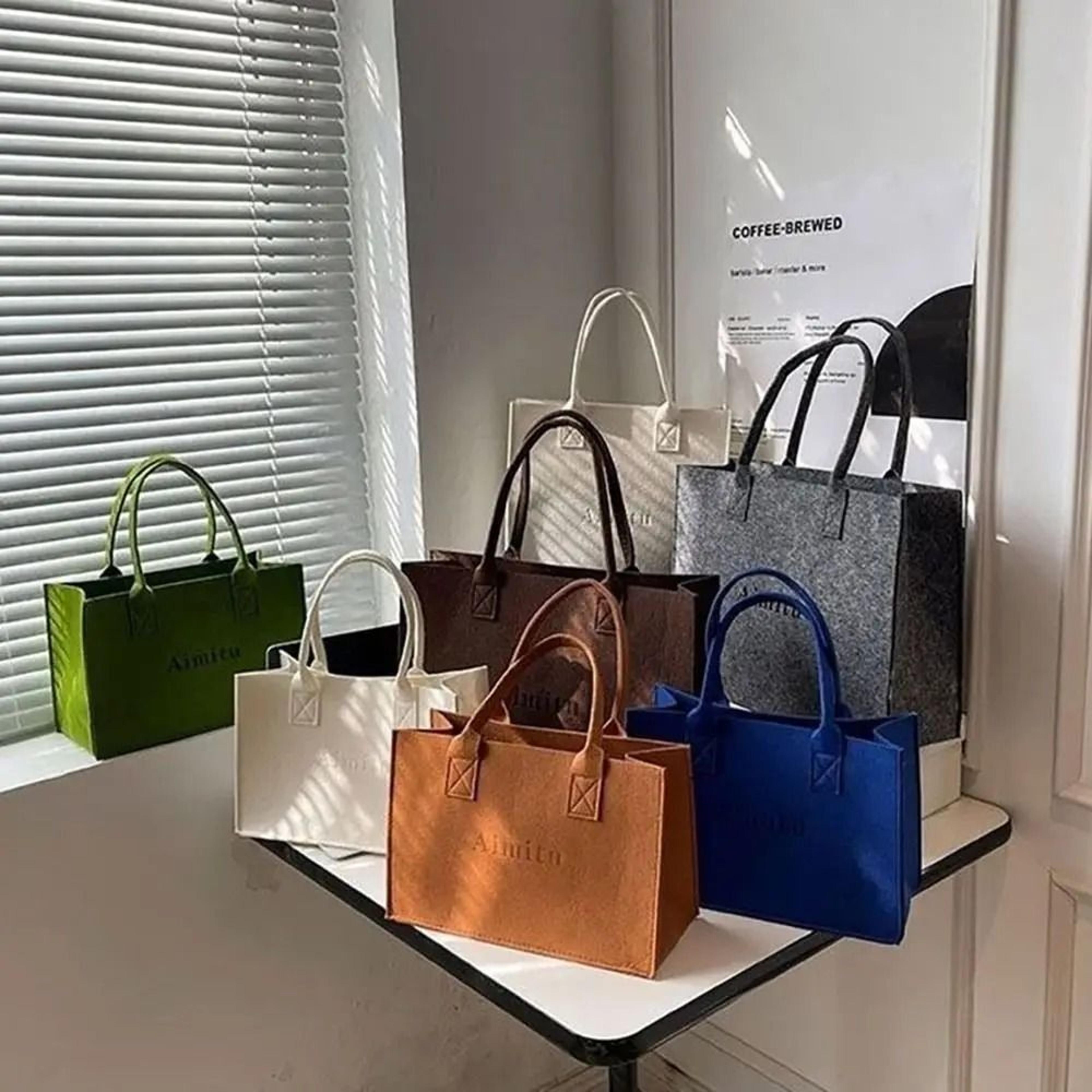 felt shoulder bag large capacity casual crossbody messenger handbag