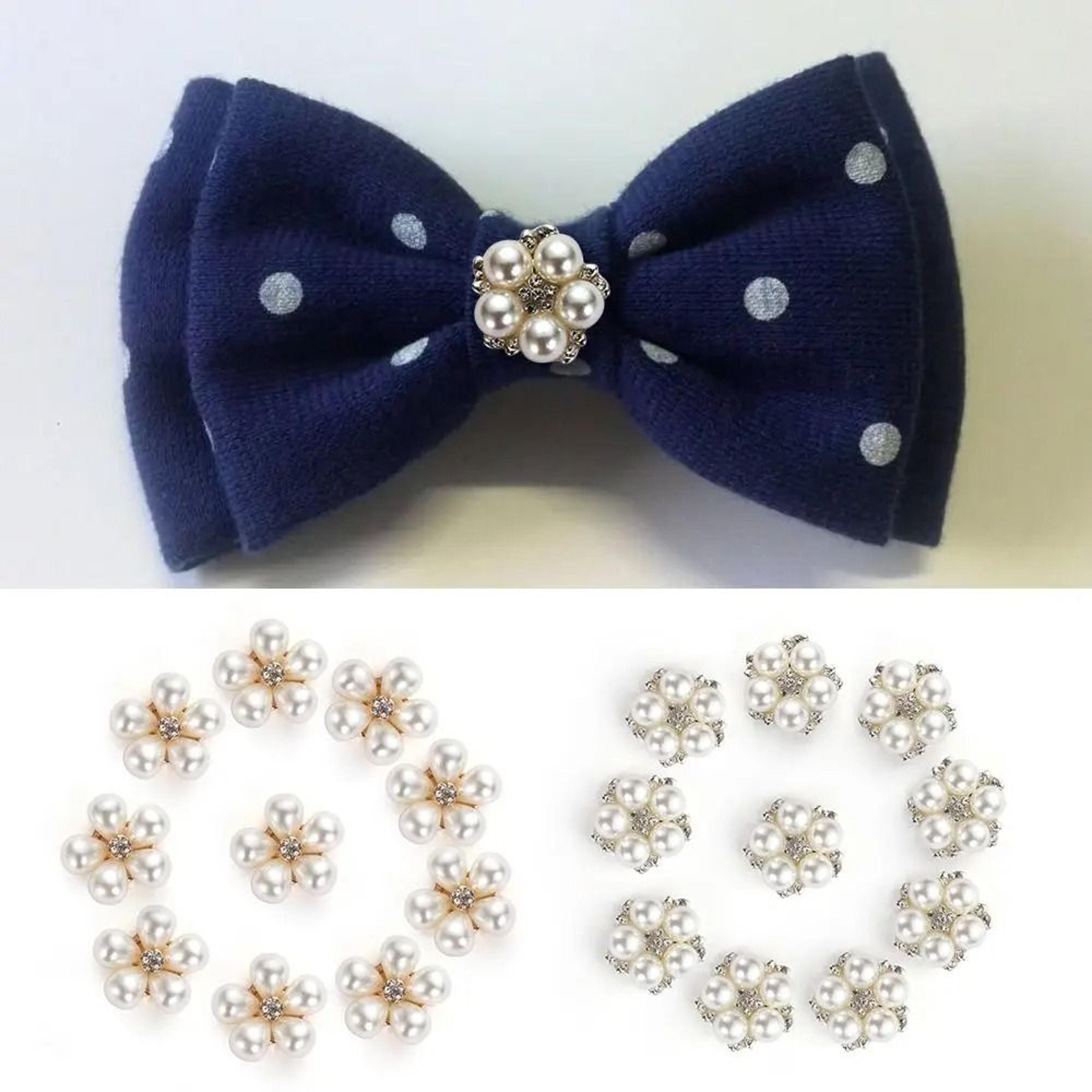 Rhinestone Pearl Flower Buttons Set Wedding DIY Craft Embellishments 9