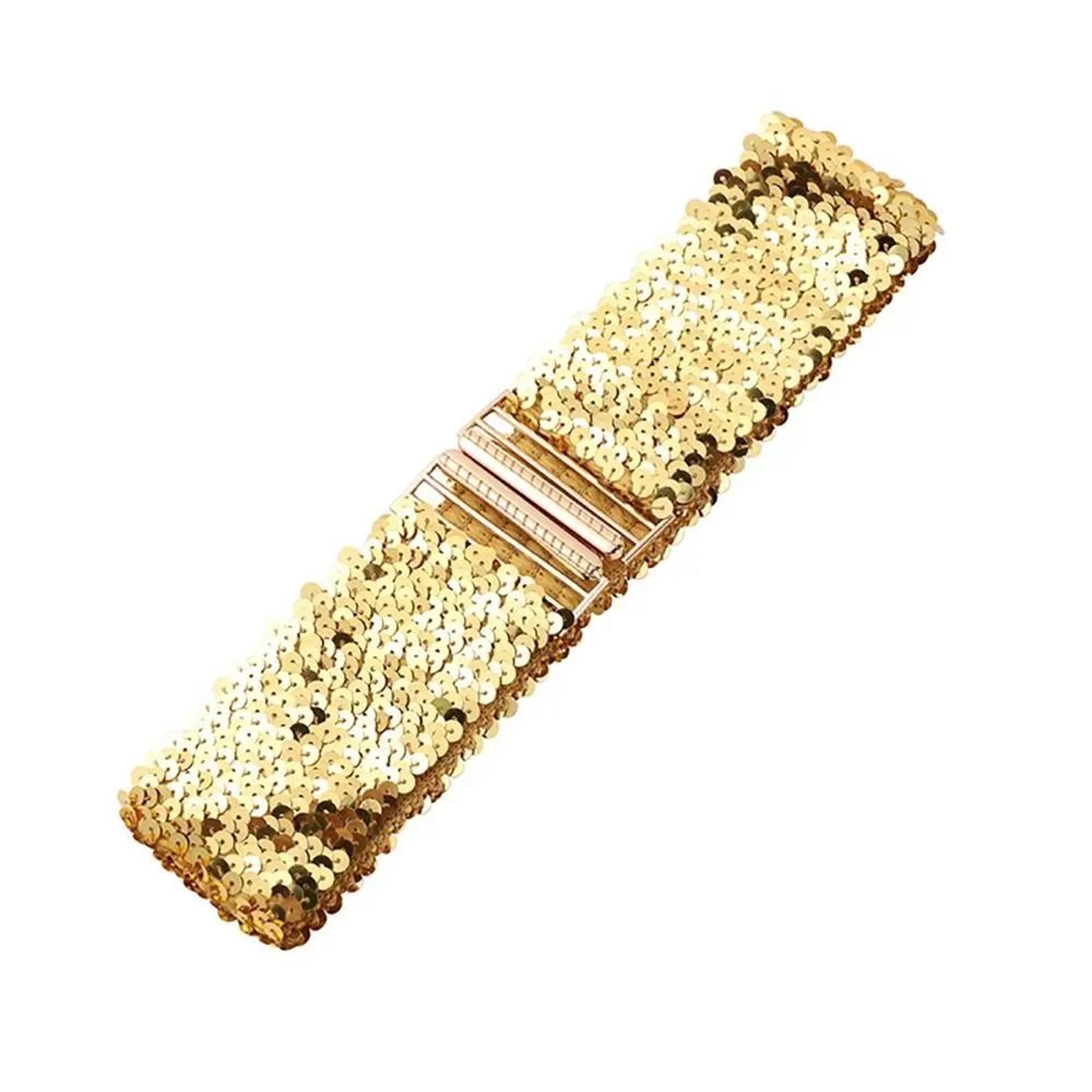 Sequin Stretch Belt Wide Elastic Corset Waistband For Women 8