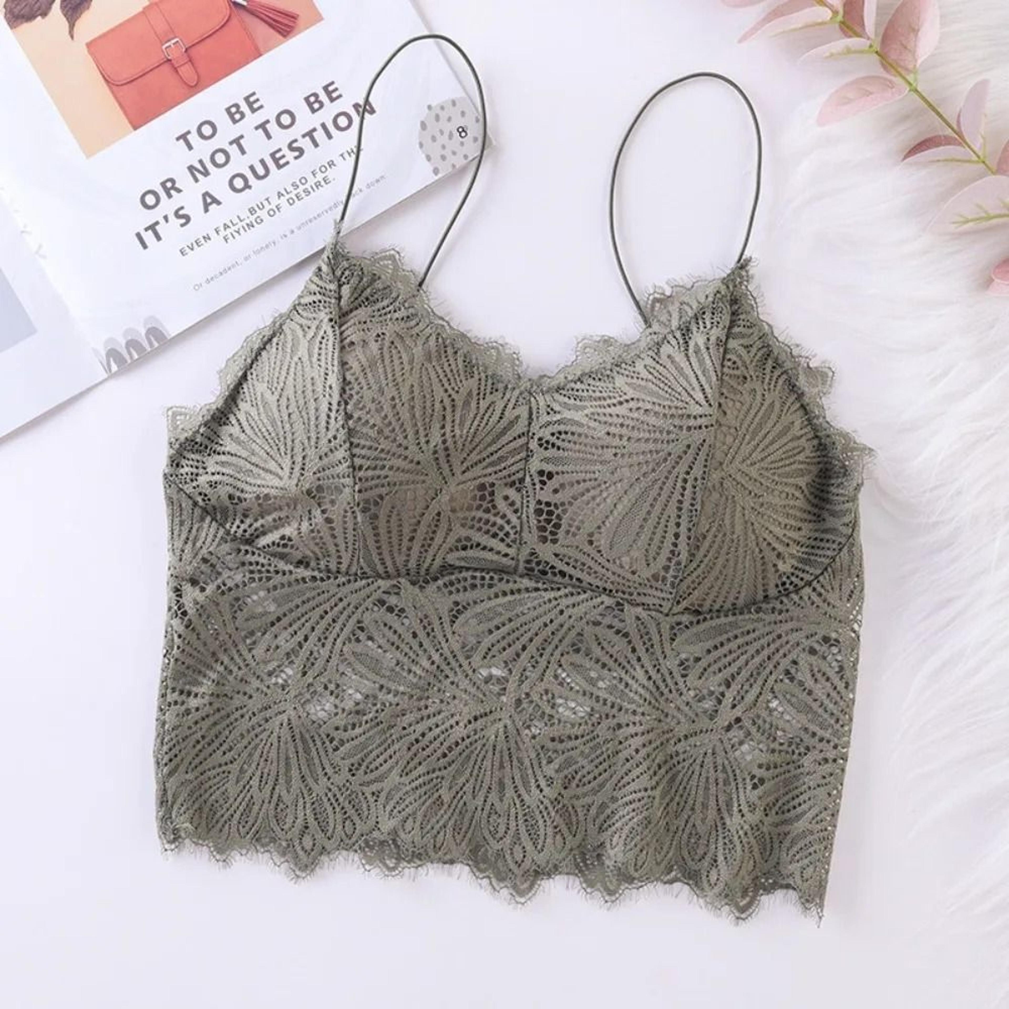Lace Crop Top Sleeveless Sexy Bralette Summer Tank With Zipper Back 3