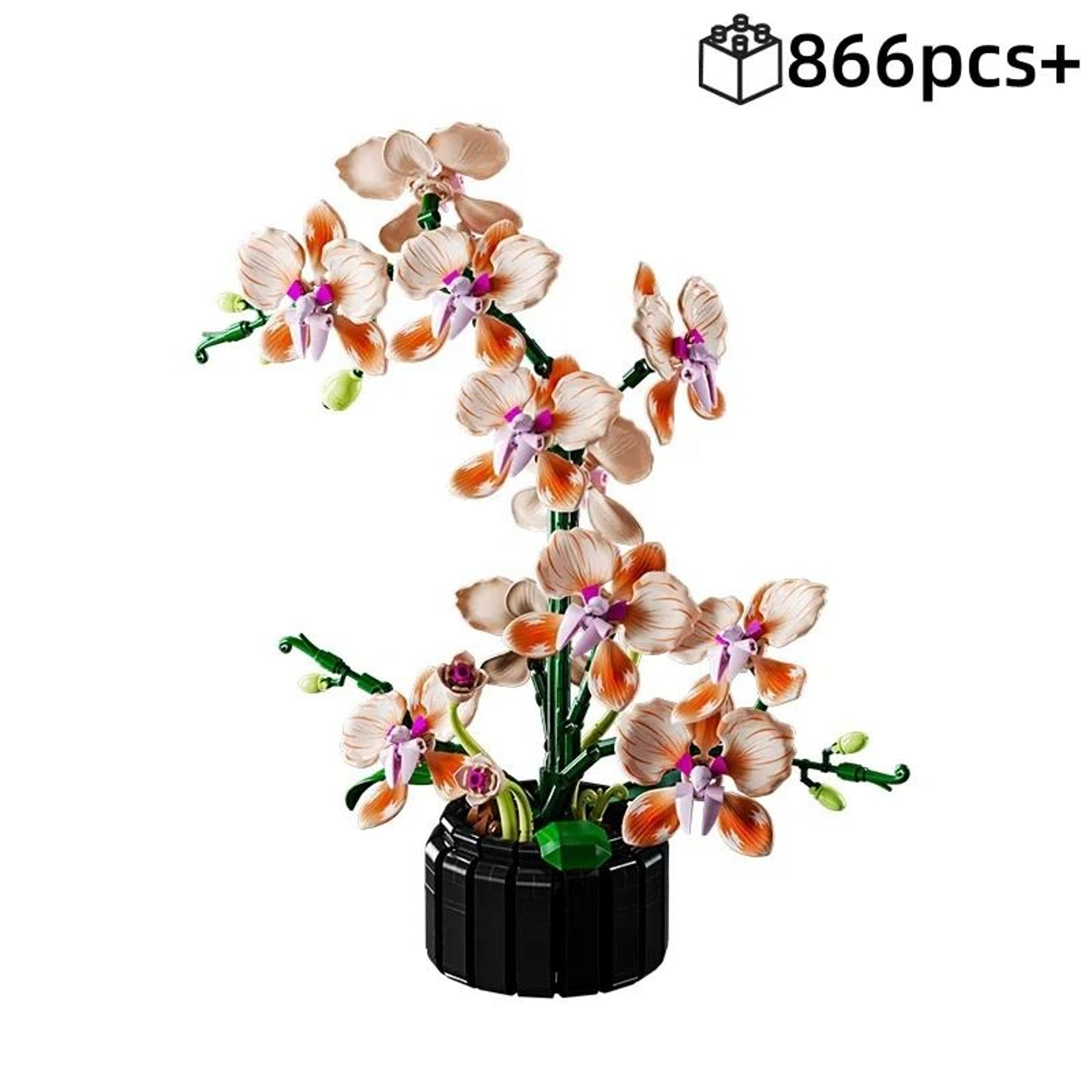 Orchid Flower Building Blocks Bouquet Decorative Brick Set 0