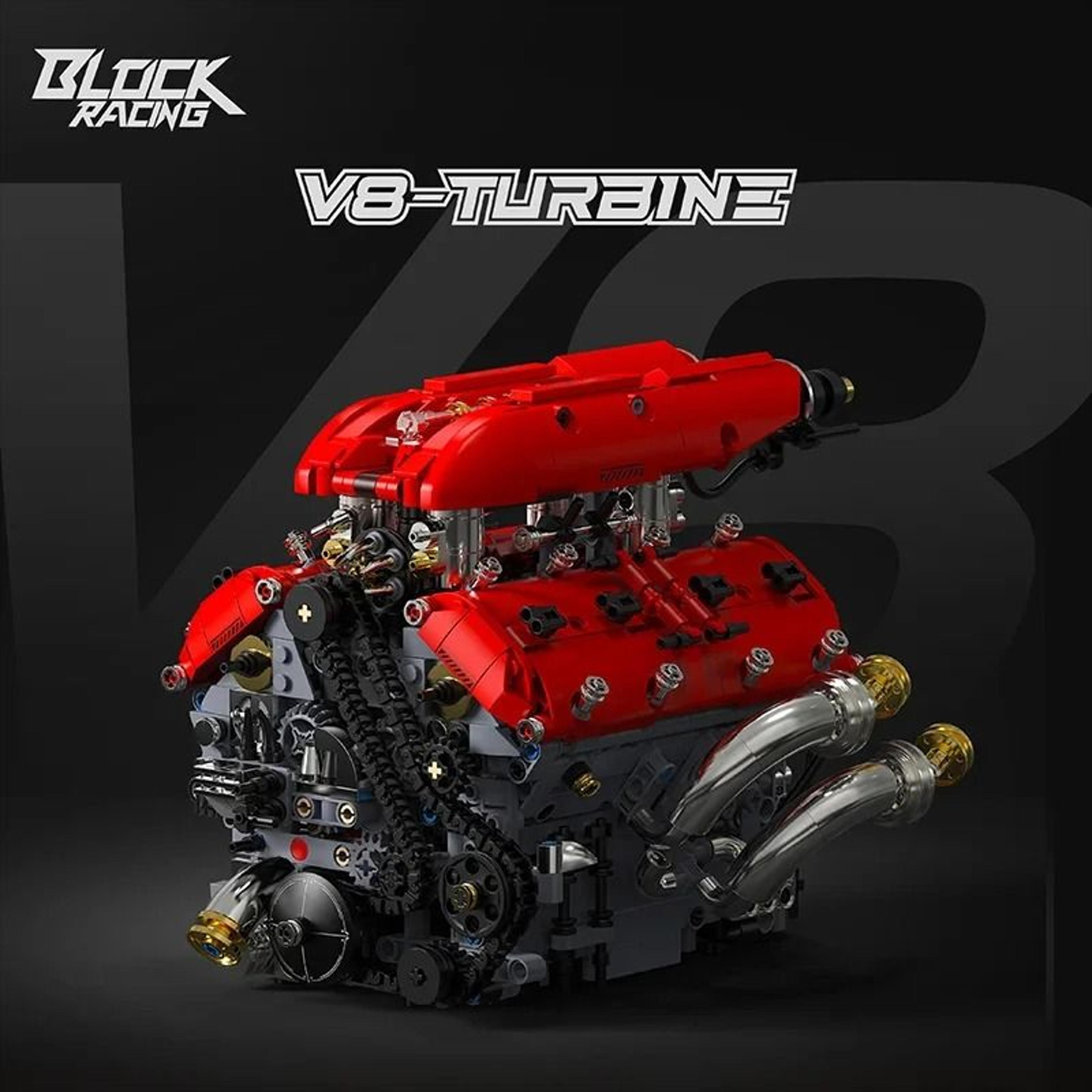 V8 Engine Building Blocks Motorized Technical Model DIY Kit 0