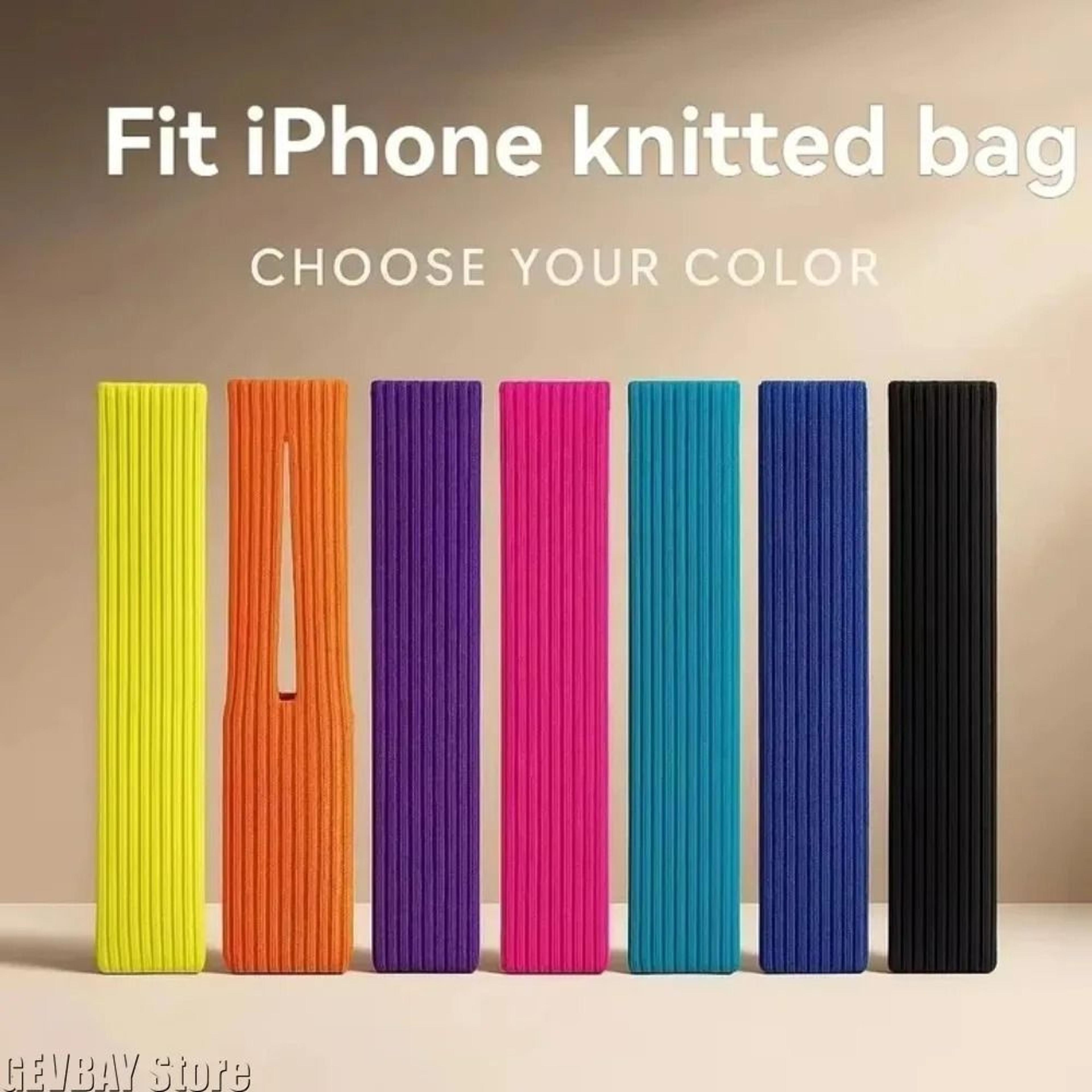 knitted phone bag crossbody anti lost mobile phone pouch
