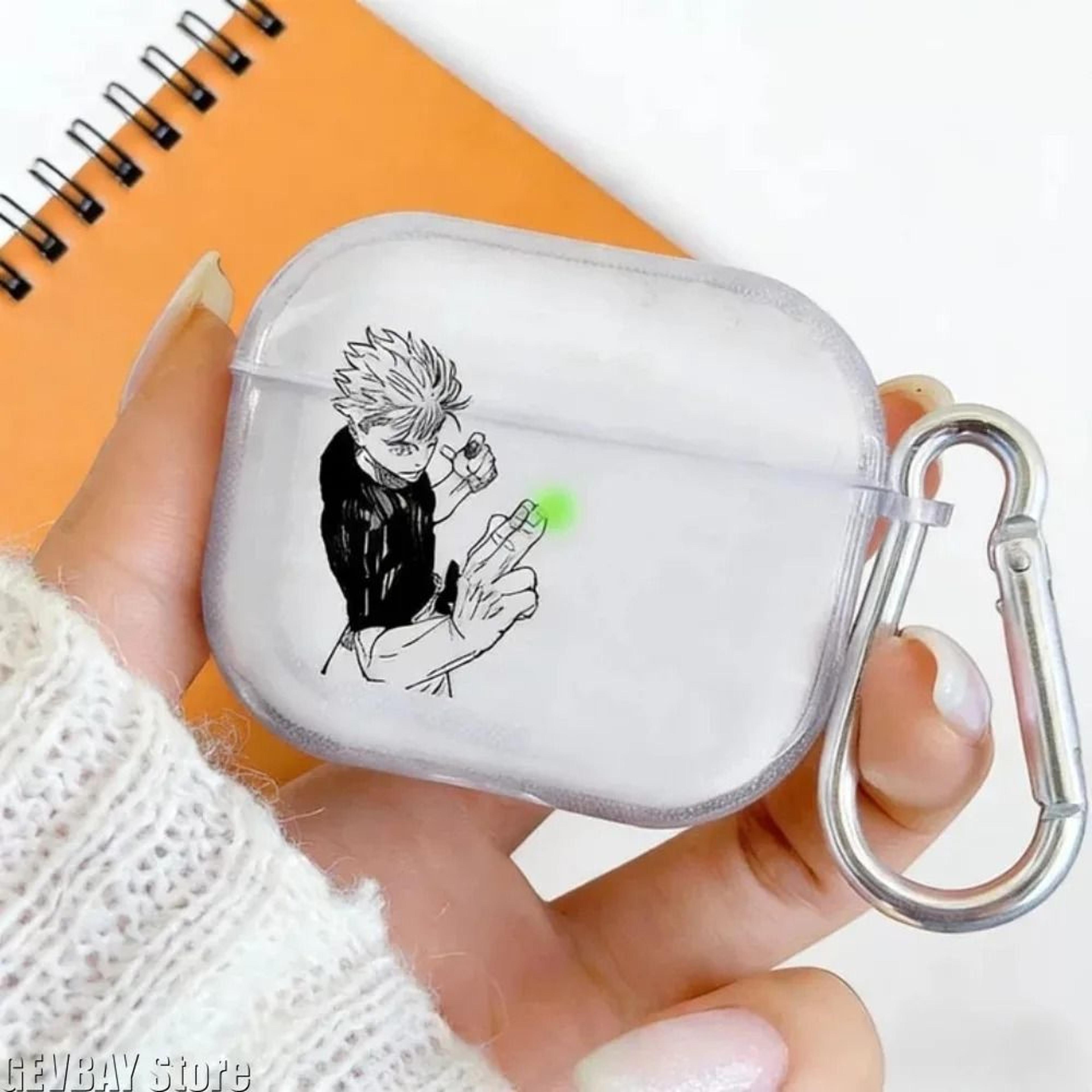 gojo anime airpods case transparent tpu protective cover