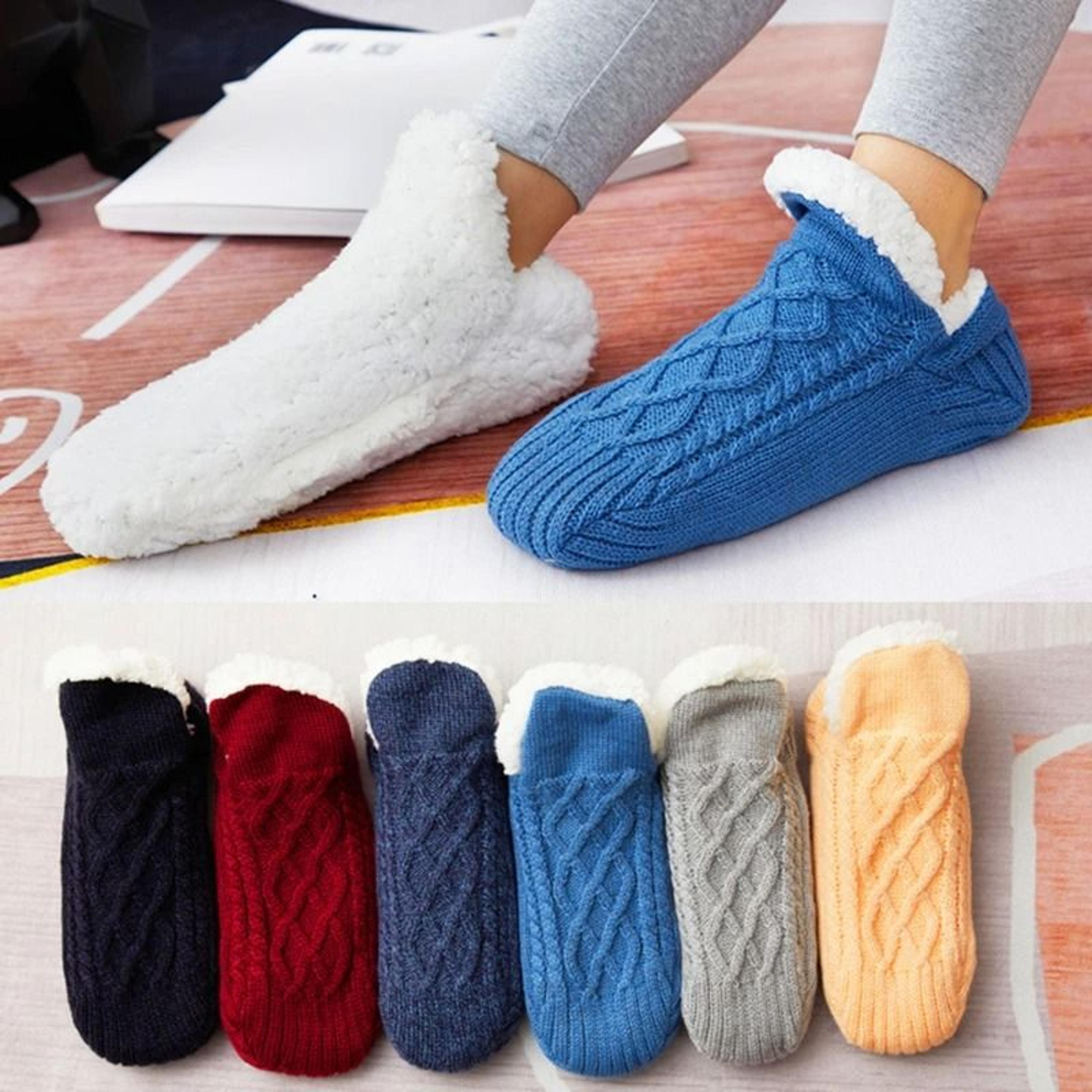 mens thermal slipper socks non slip grip warm fuzzy indoor house socks