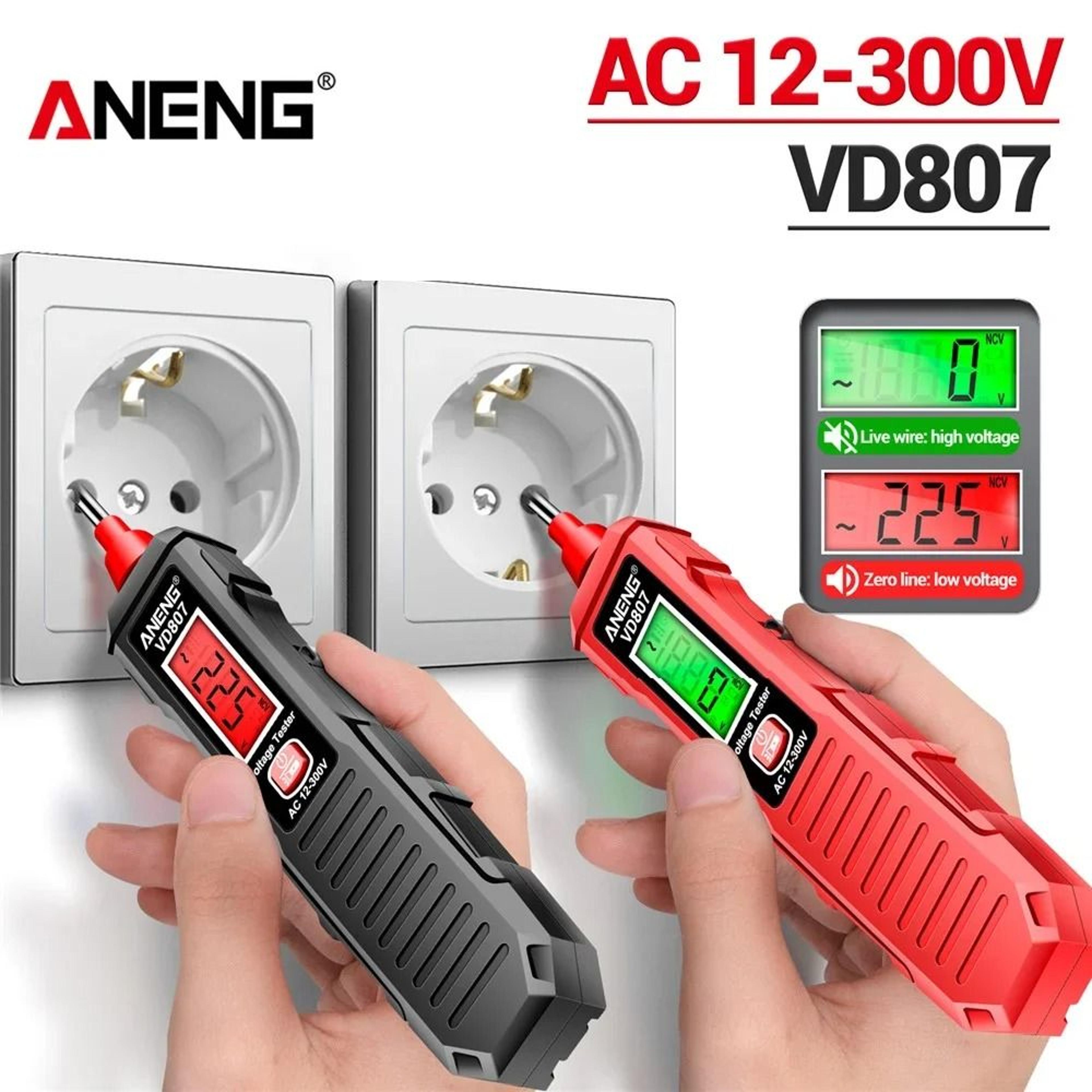 aneng vd807 non contact voltage tester pen portable ac wire detector tool