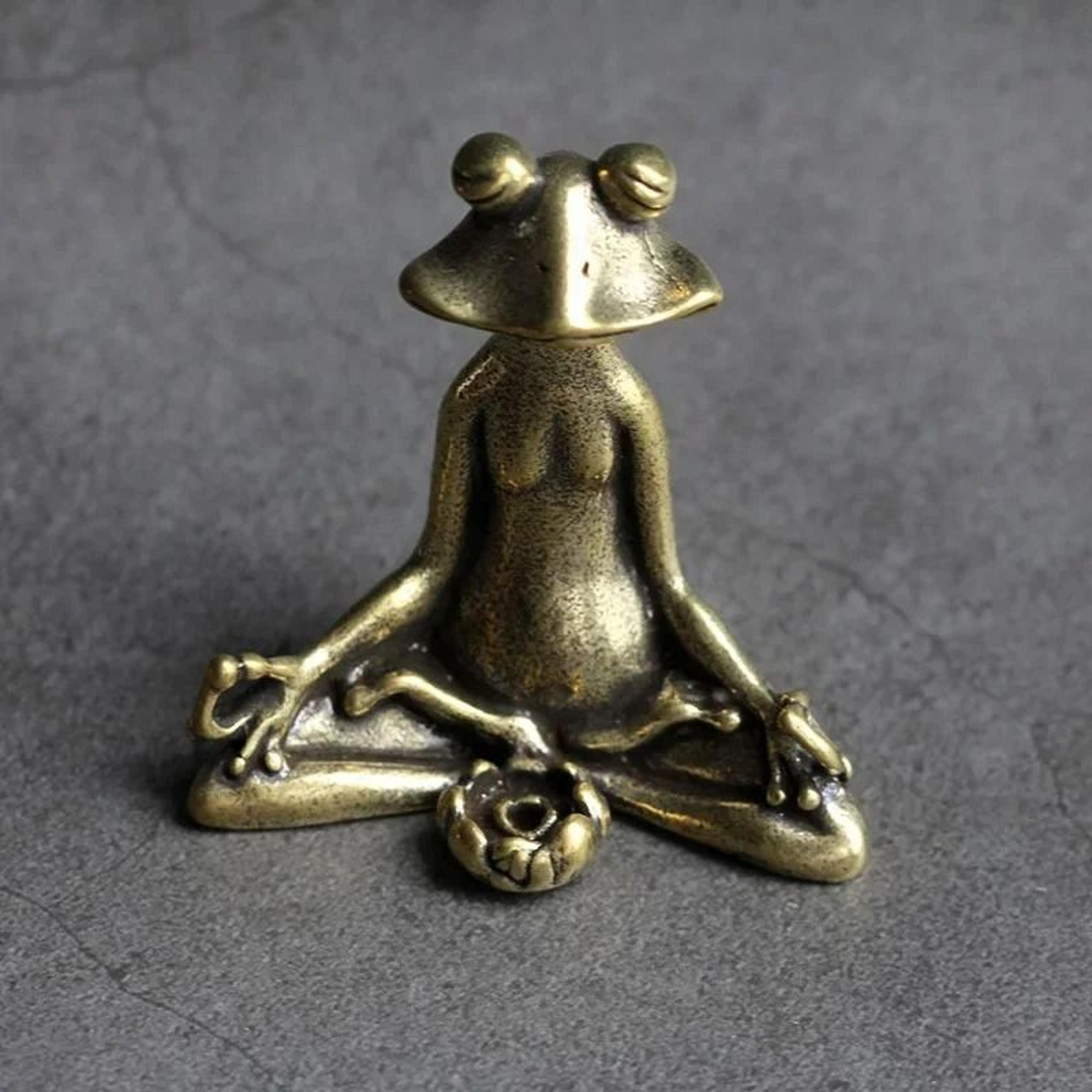 Pure Copper Frog Incense Holder Zen Decorative Tea Pet Ornament 3