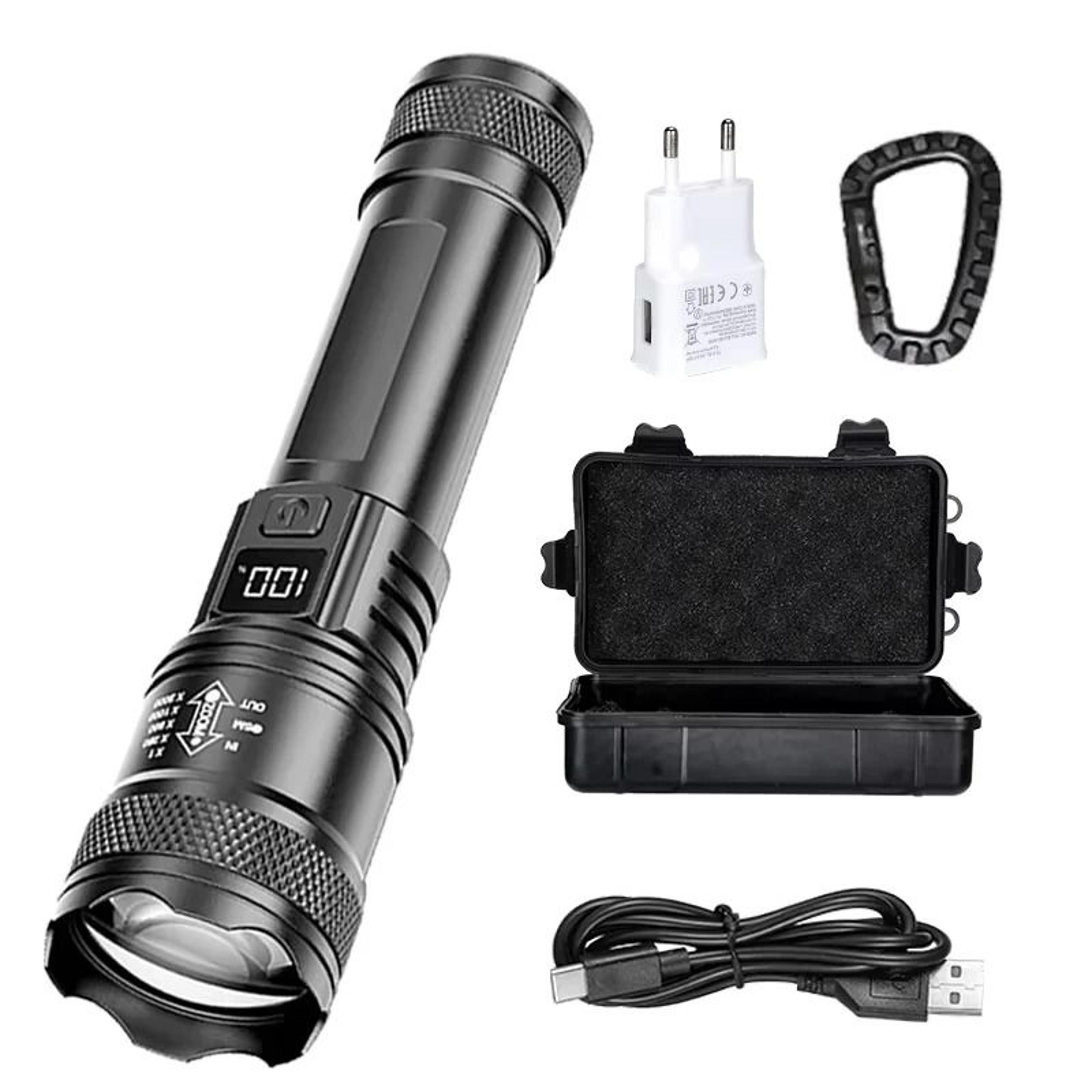 High Power Tactical LED Flashlight USB Rechargeable Zoomable Camping Torch 5