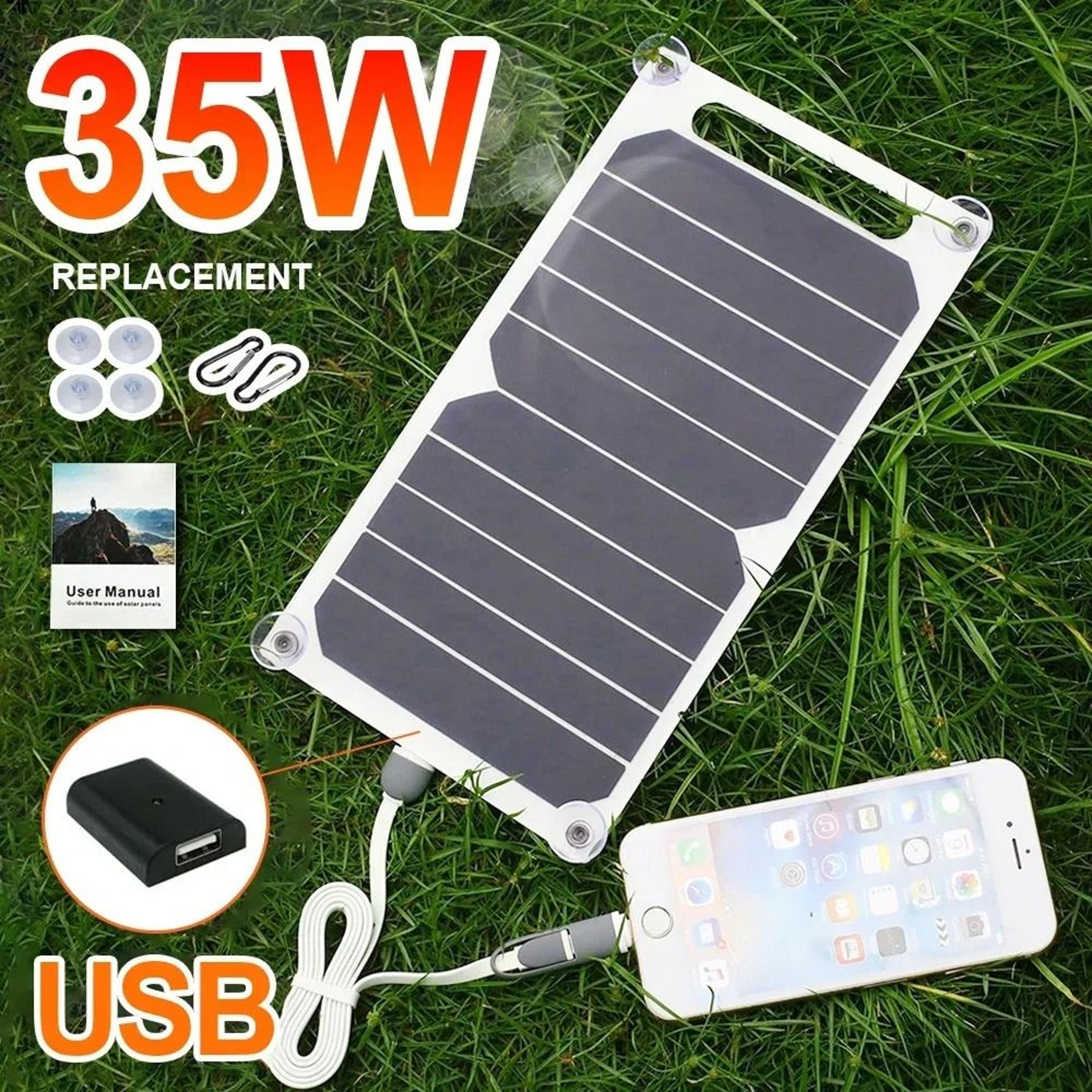 portable solar panel charger 35w usb outdoor power bank charger
