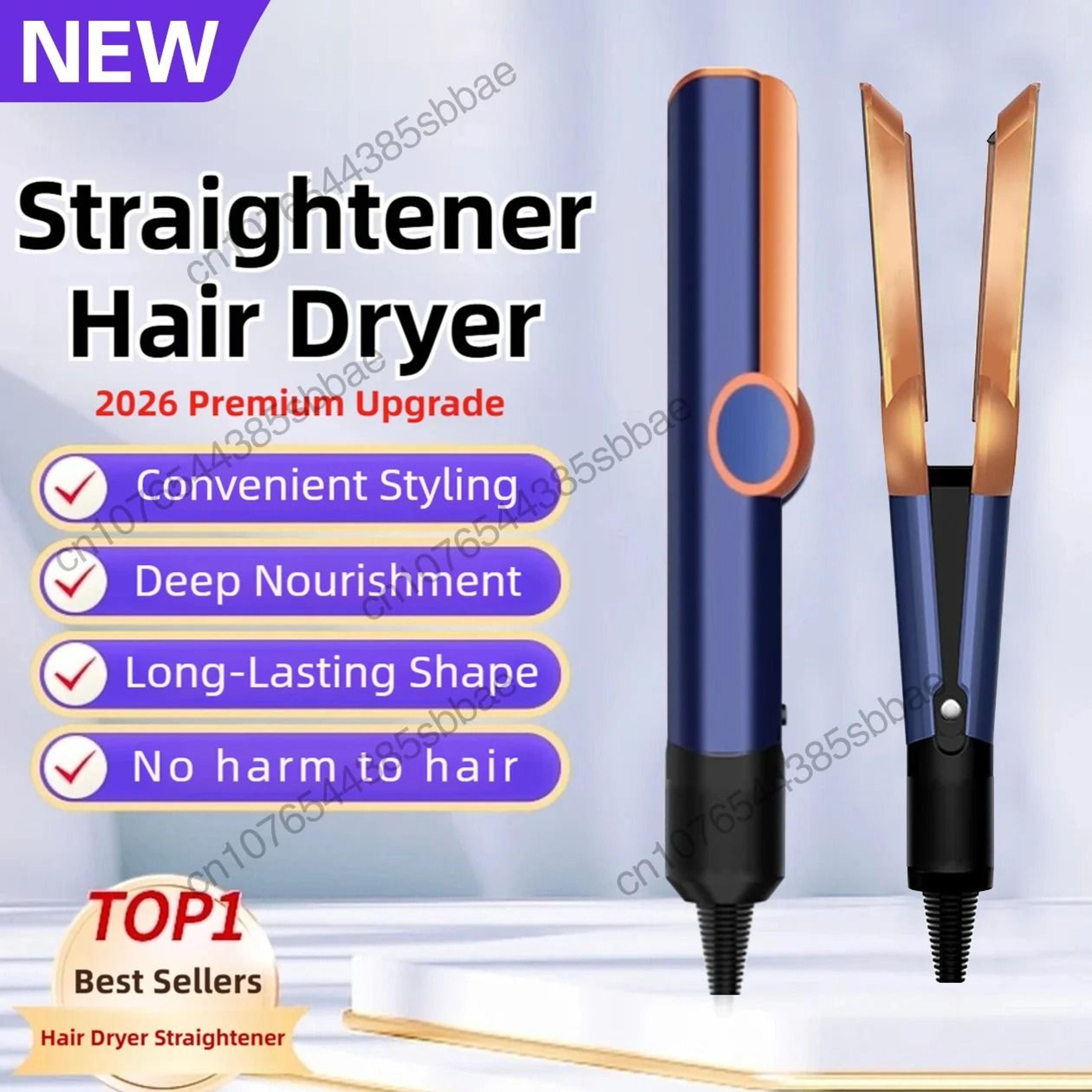 2 in 1 hair dryer and straightener negative ion wet and dry hair styling tool
