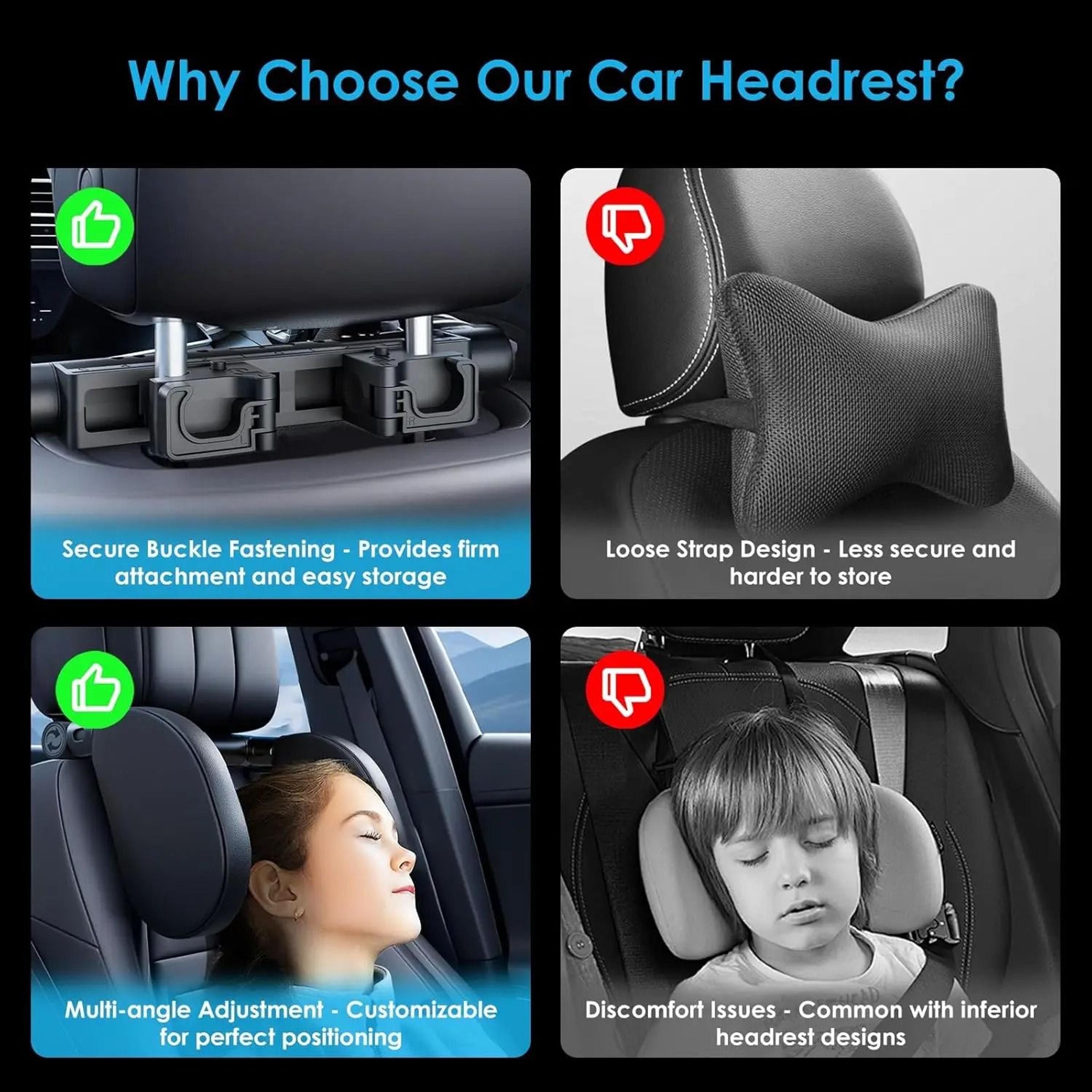 Memory Foam Car Neck Support Pillow Adjustable Travel Headrest Cushion 6