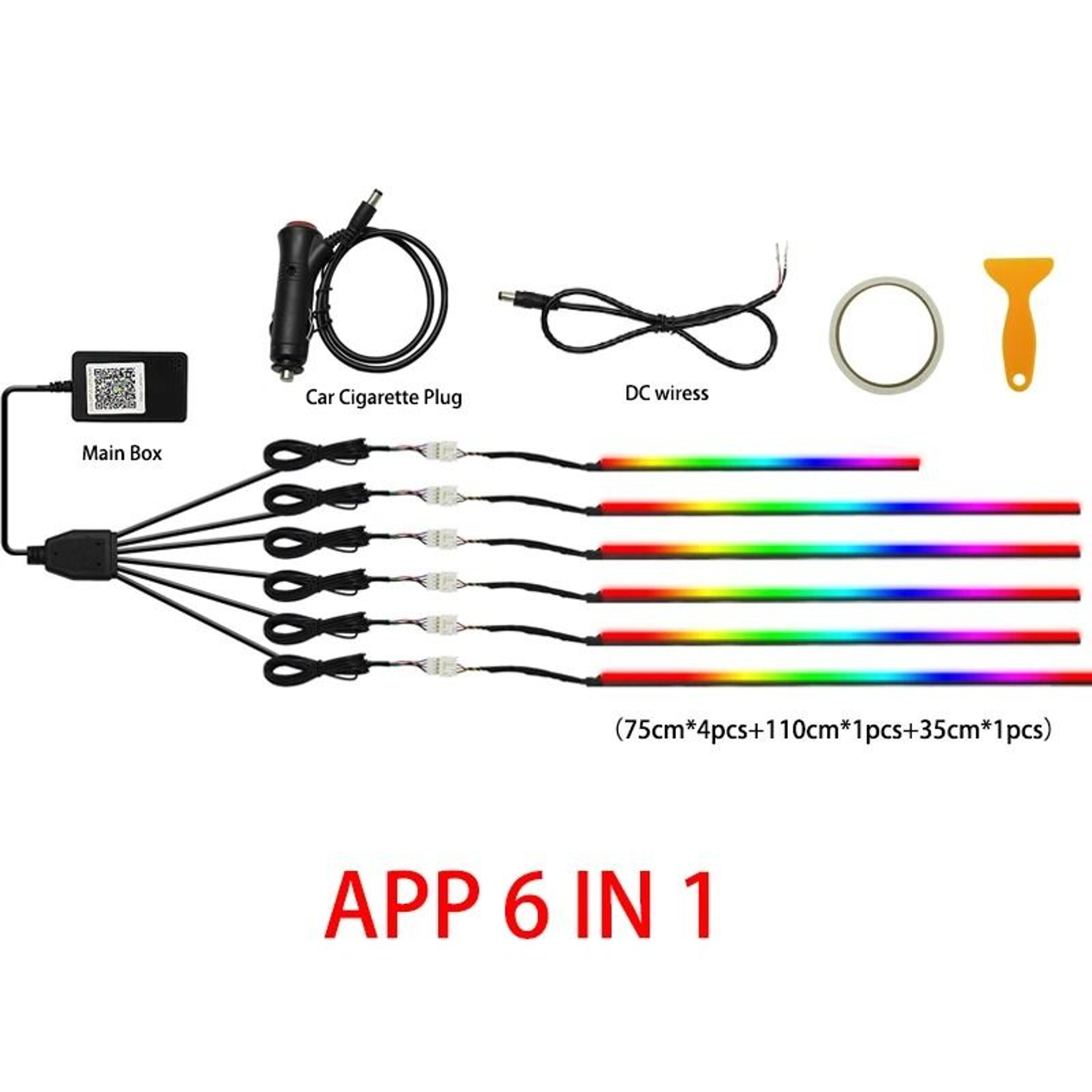 RGB Symphony Car Ambient Light Interior LED Strip Kit 16