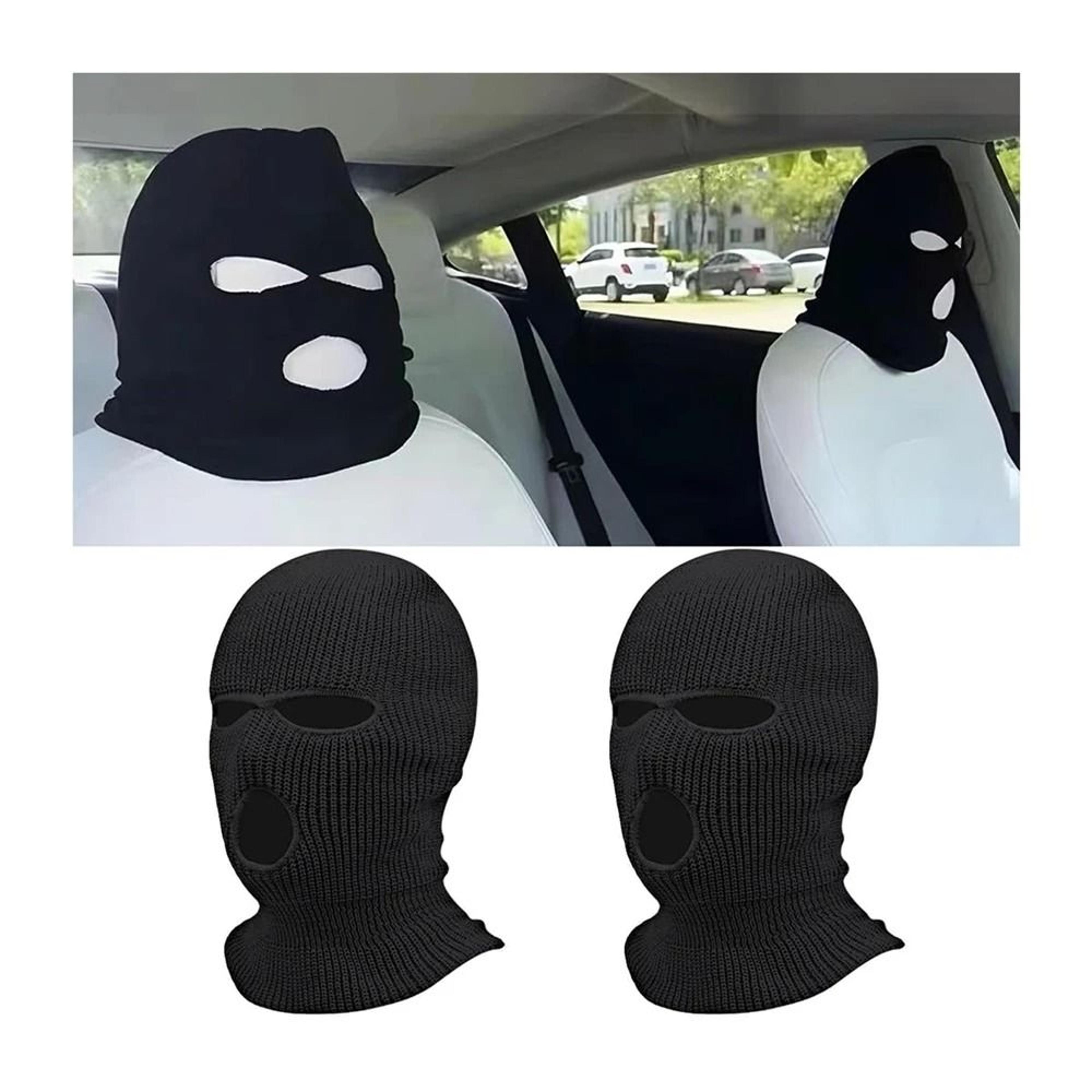 funny universal car headrest cover face mask style seat protector