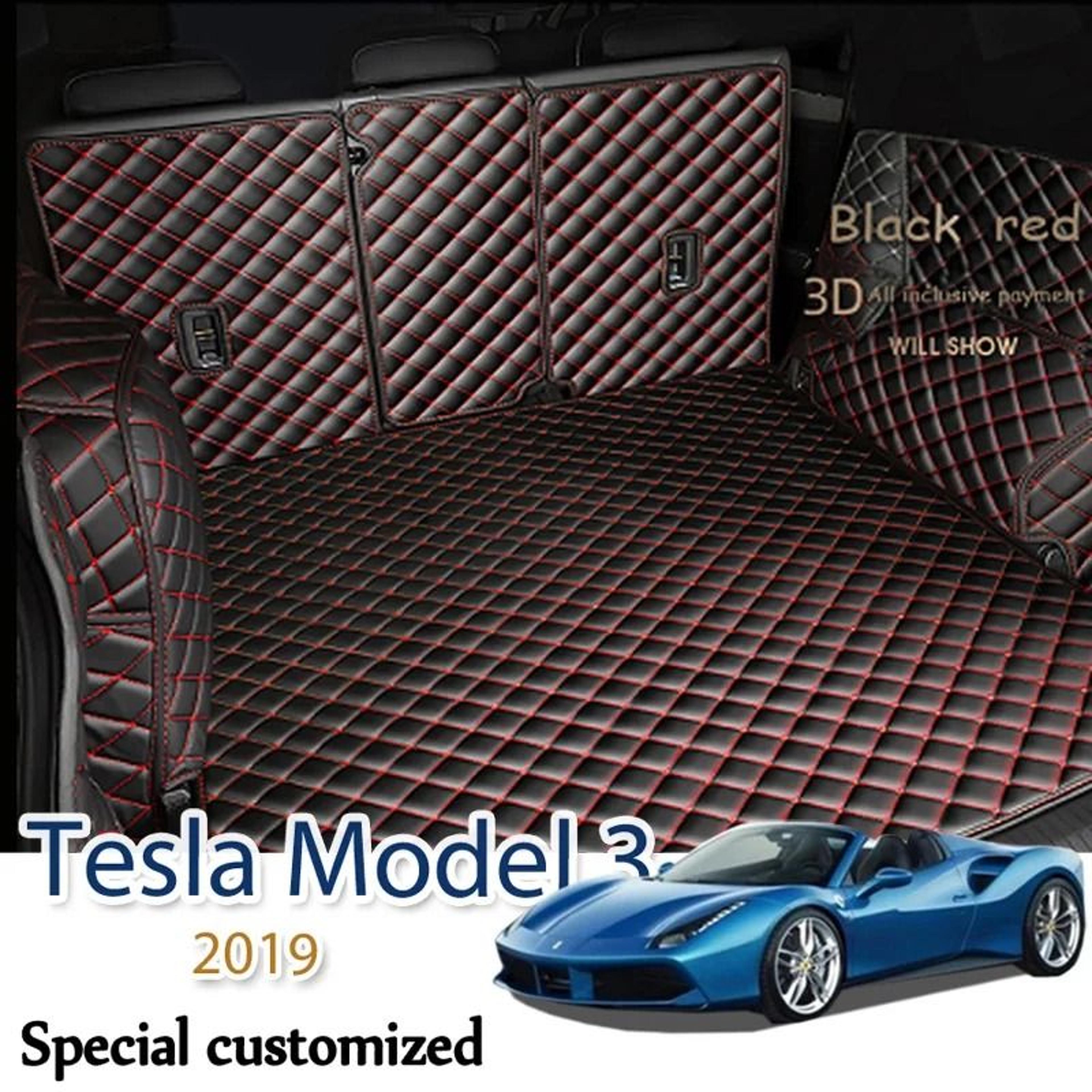 Tesla Model 3 Leather Car Trunk Mat Cargo Liner Boot Protector 16