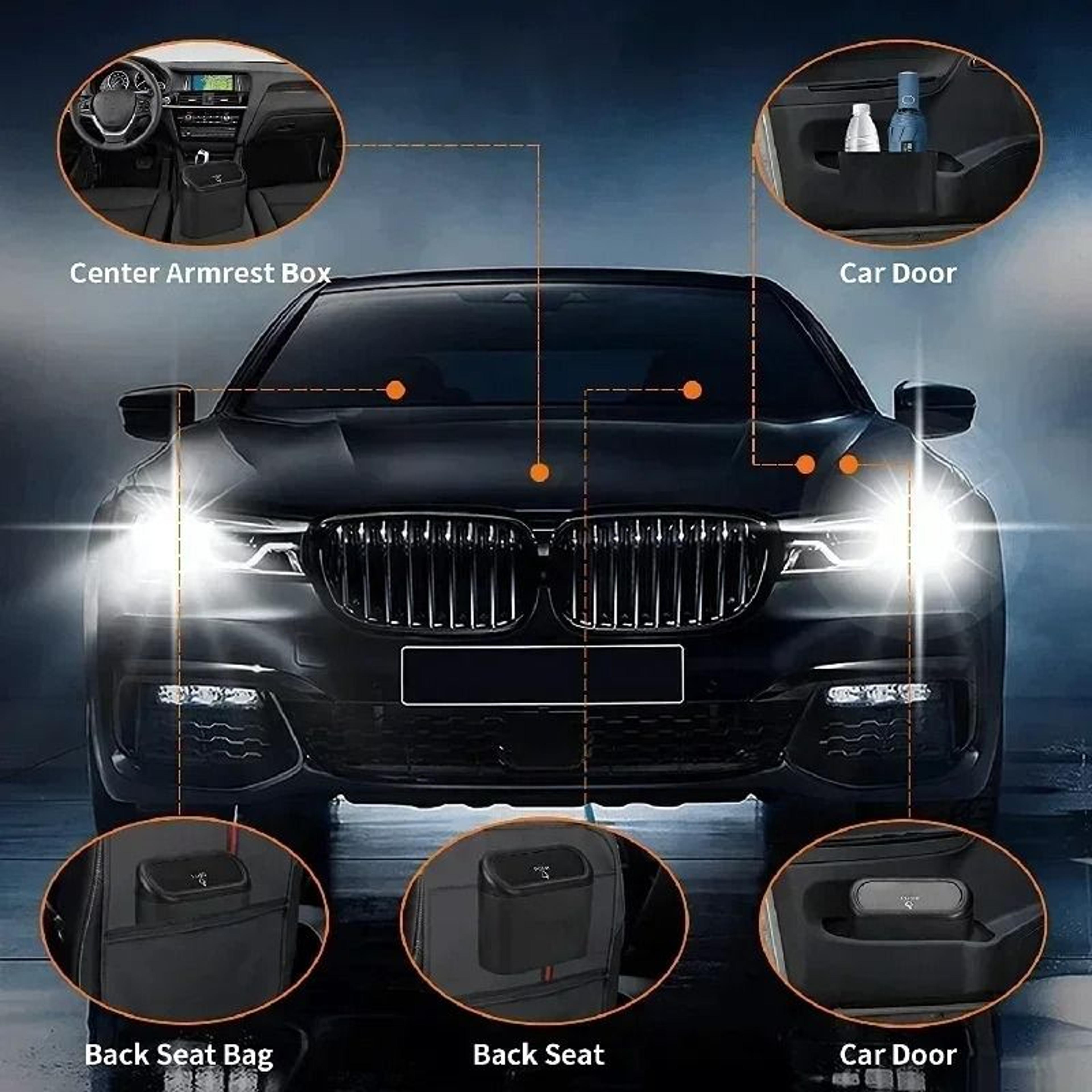 Universal Car Trash Bin Hanging Garbage Storage Box With Clamshell Lid 6