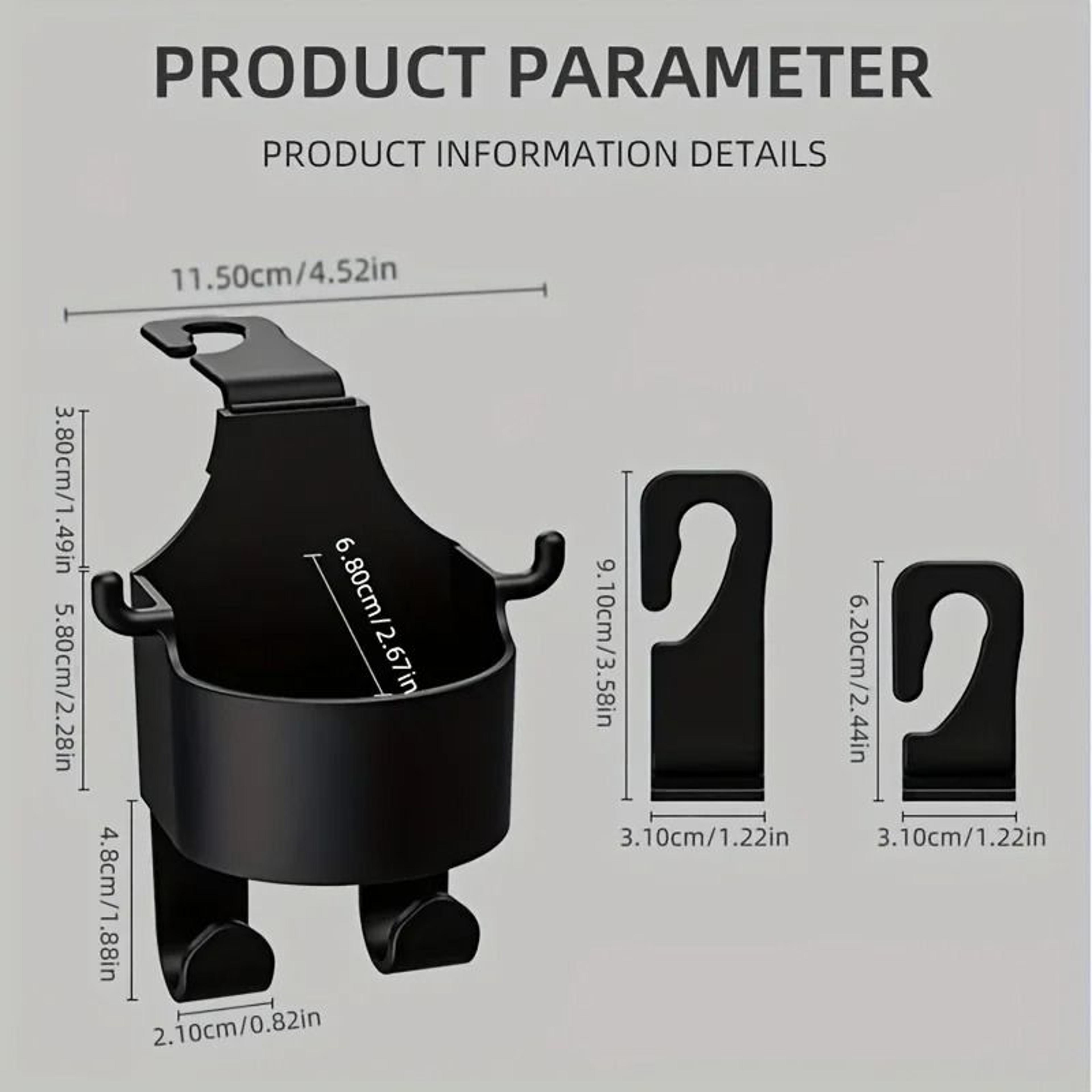 Universal Car Headrest Hook Hanger With Cup Holder Organizer 1