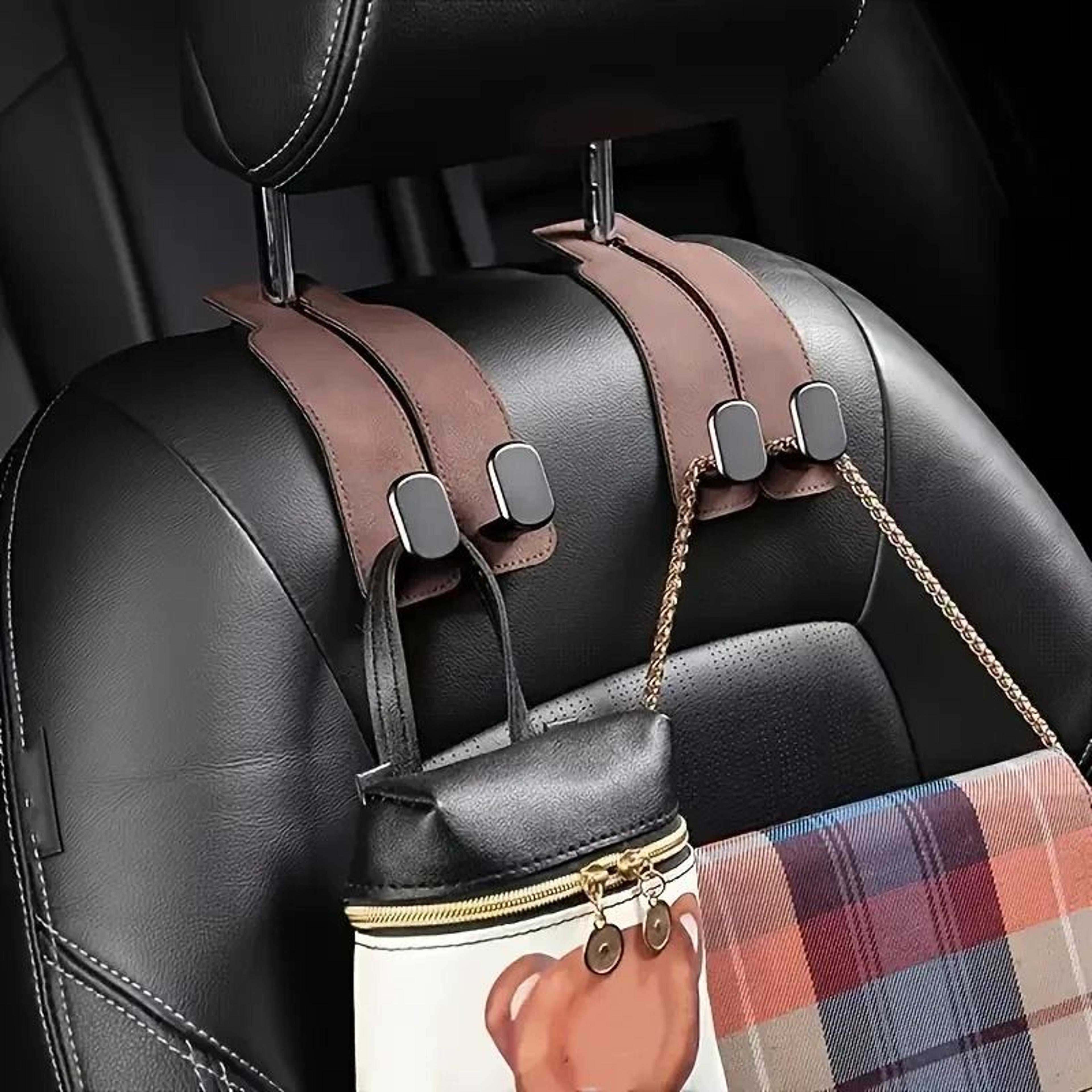 2 In 1 Car Seat Back Cover And Hook Organizer Faux Leather Protector 8