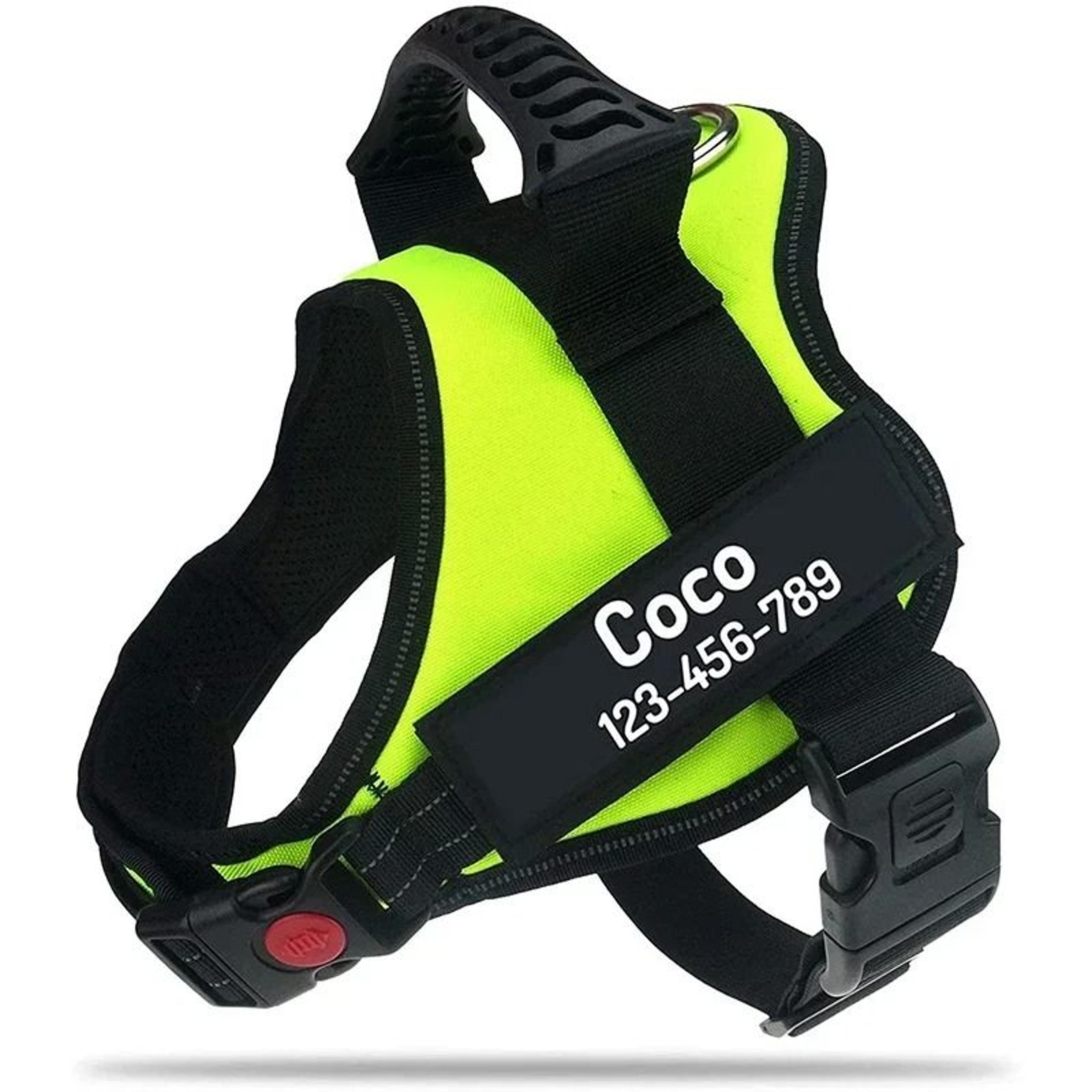 ComfortFit Adjustable Nylon Dog Harness With Custom Name ID 16