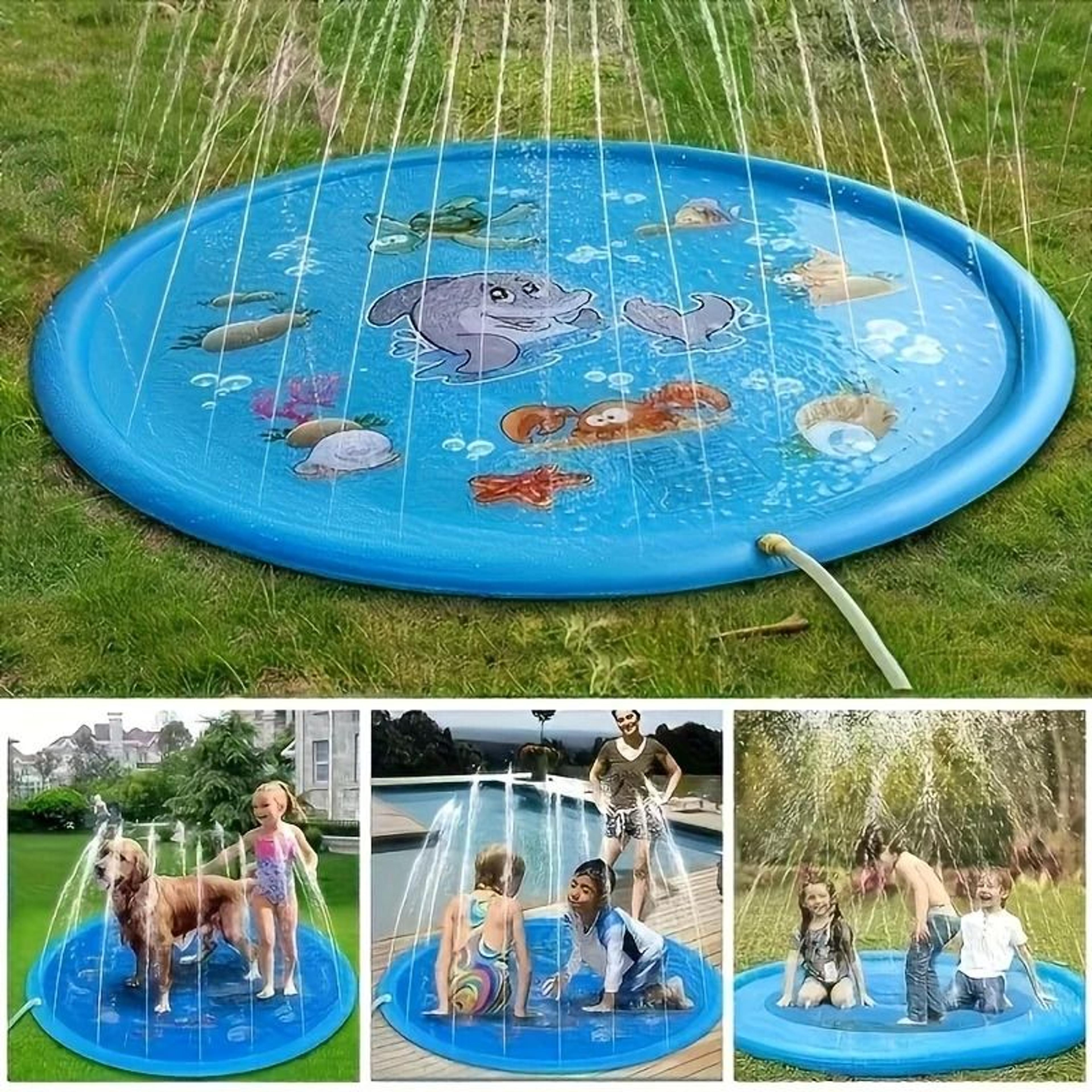 CoolSplash Outdoor Pet Bath Basin With Water Spray Cooling Function 6