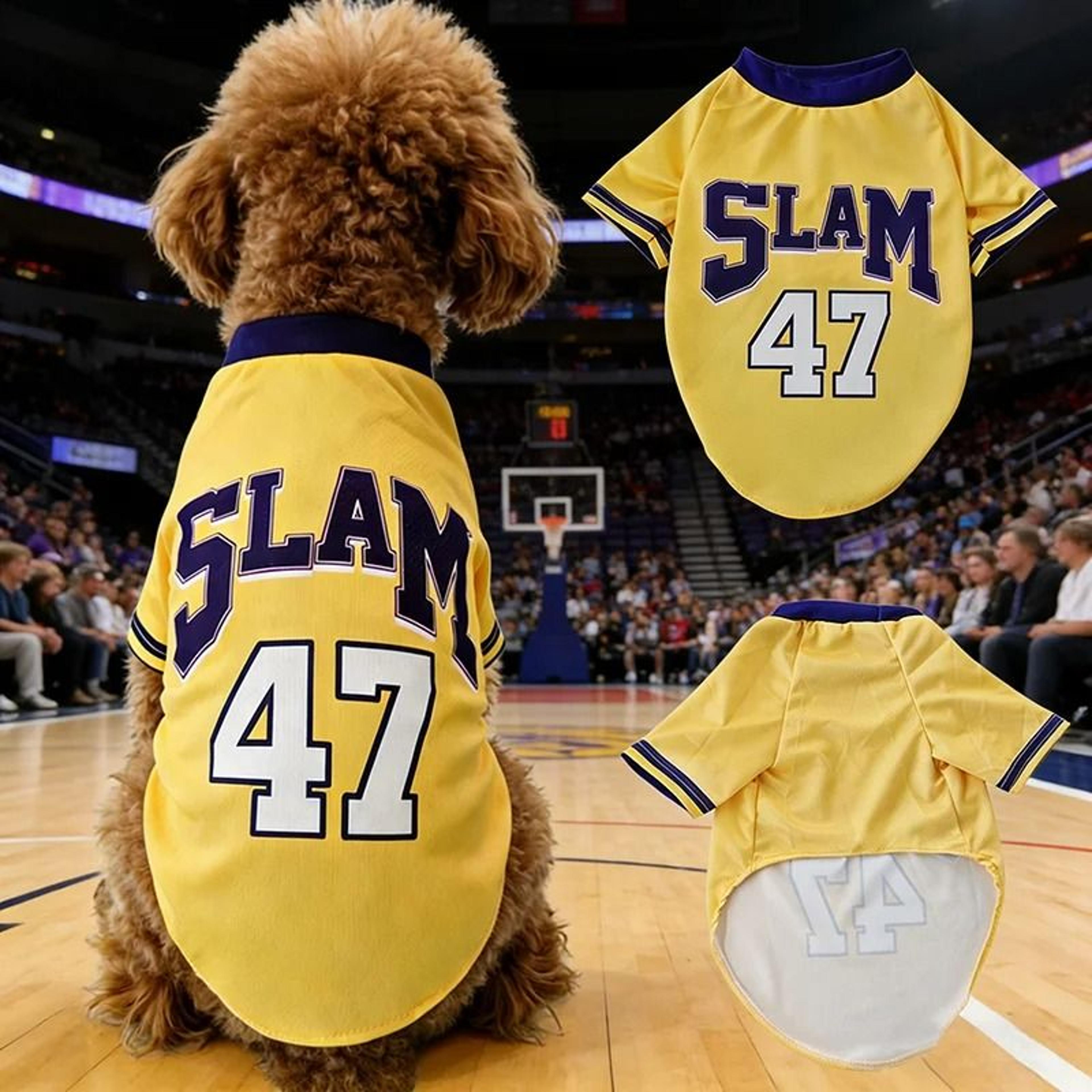 slam 47 breathable dog basketball jersey shirt