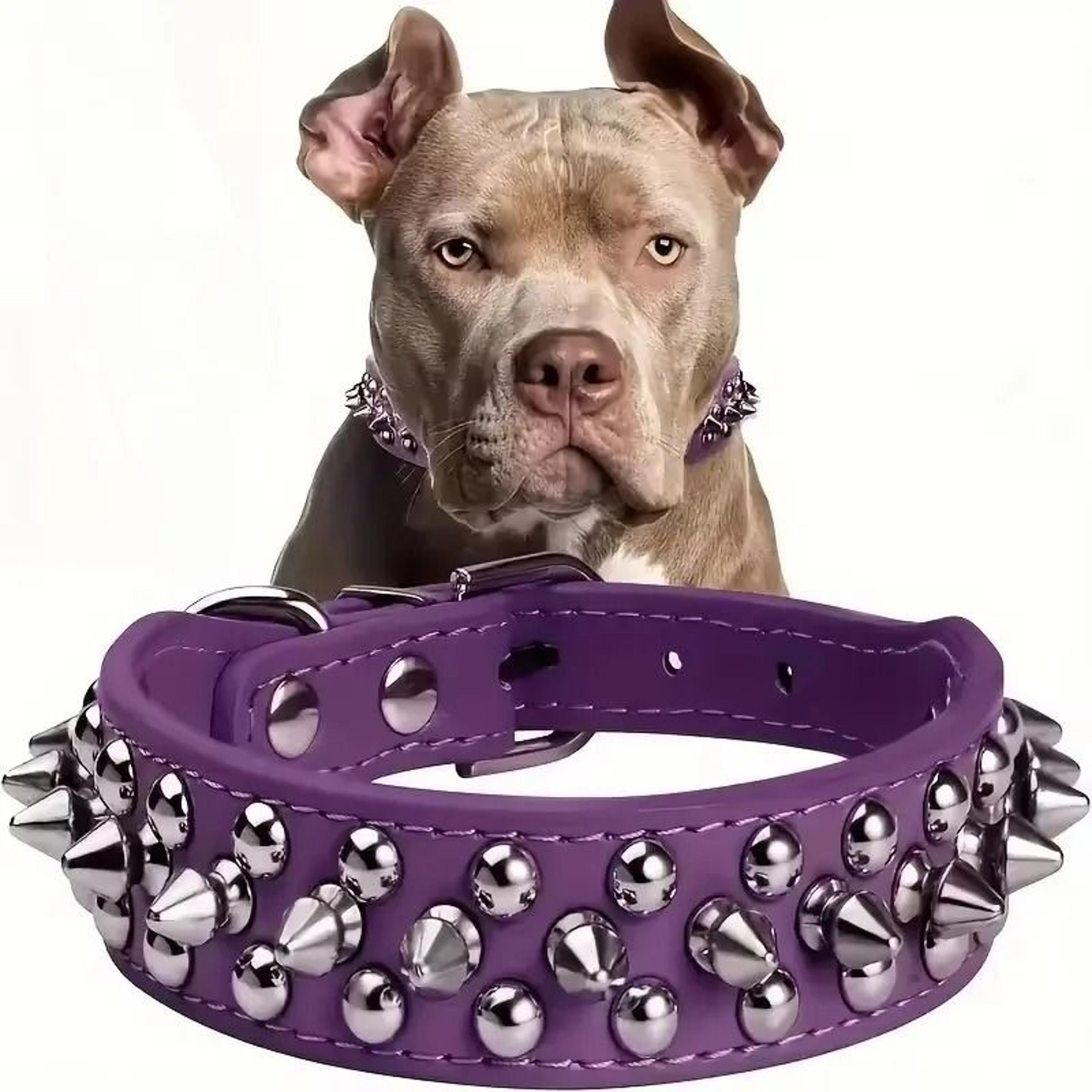 Adjustable Spike Dog Collar PU Leather Punk Rivet Collar For Small Dogs And Cats 3
