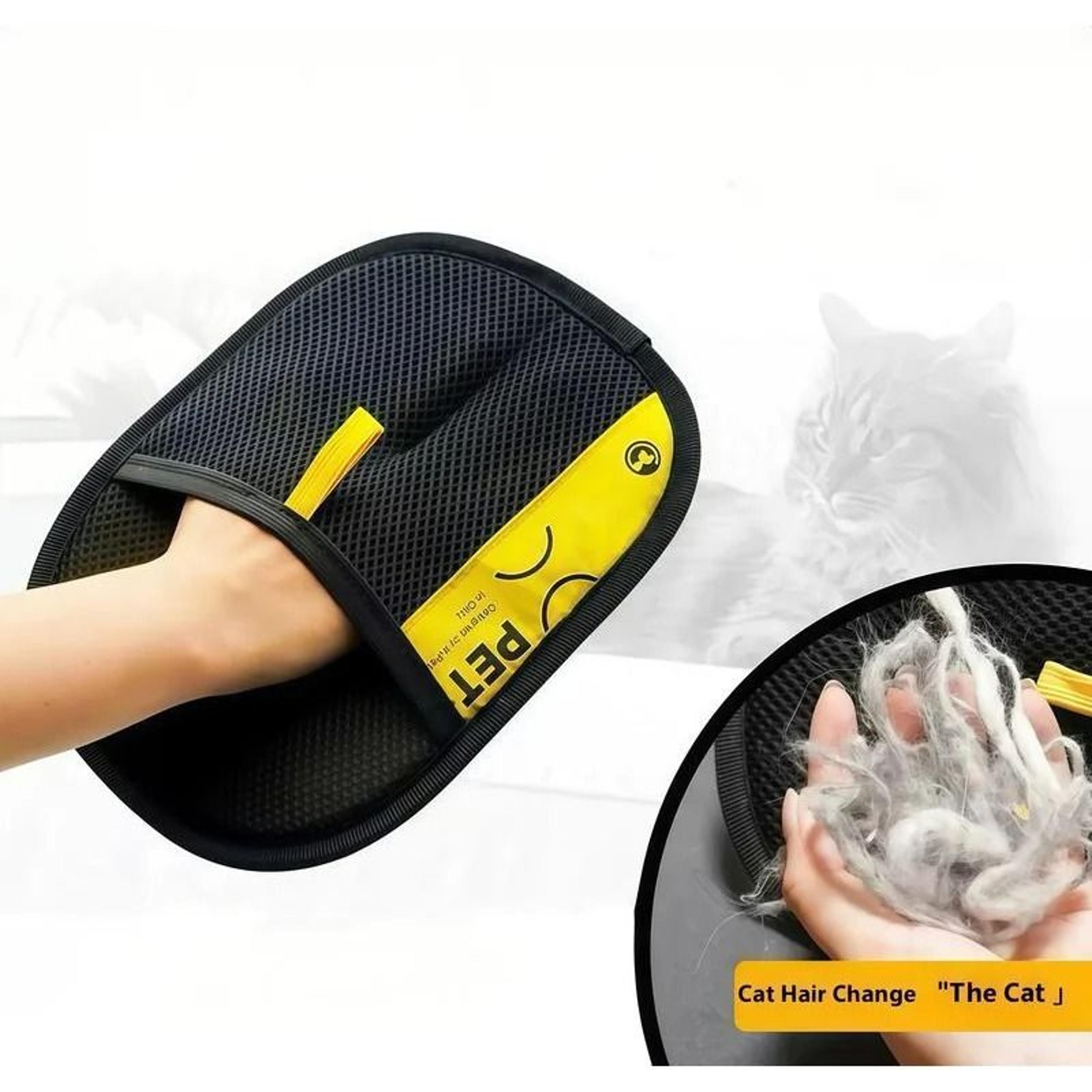 reusable pet hair remover gloves electrostatic grooming glove with lint roller brush