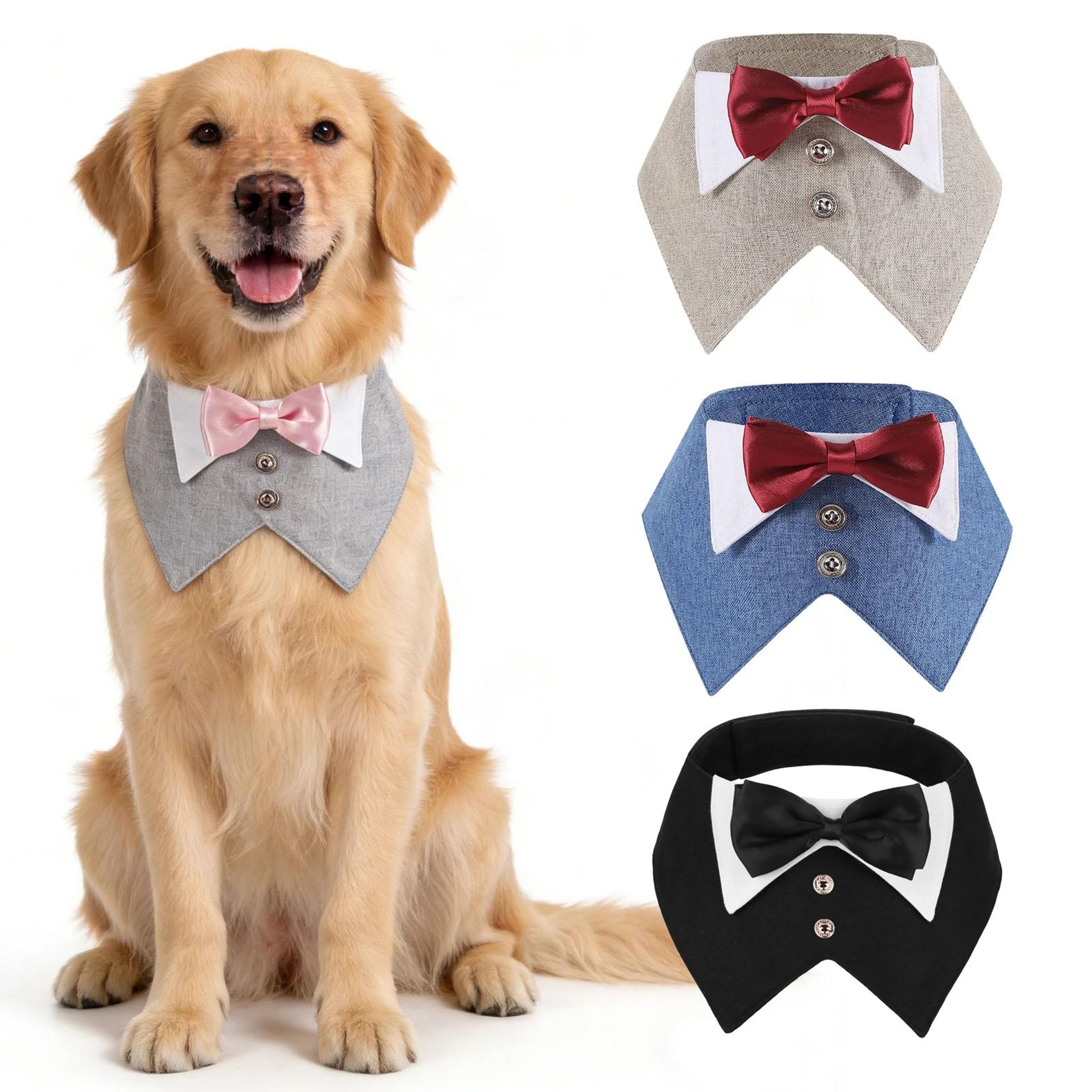 formal dog tuxedo bandana collar adjustable bow tie costume for weddings and parties