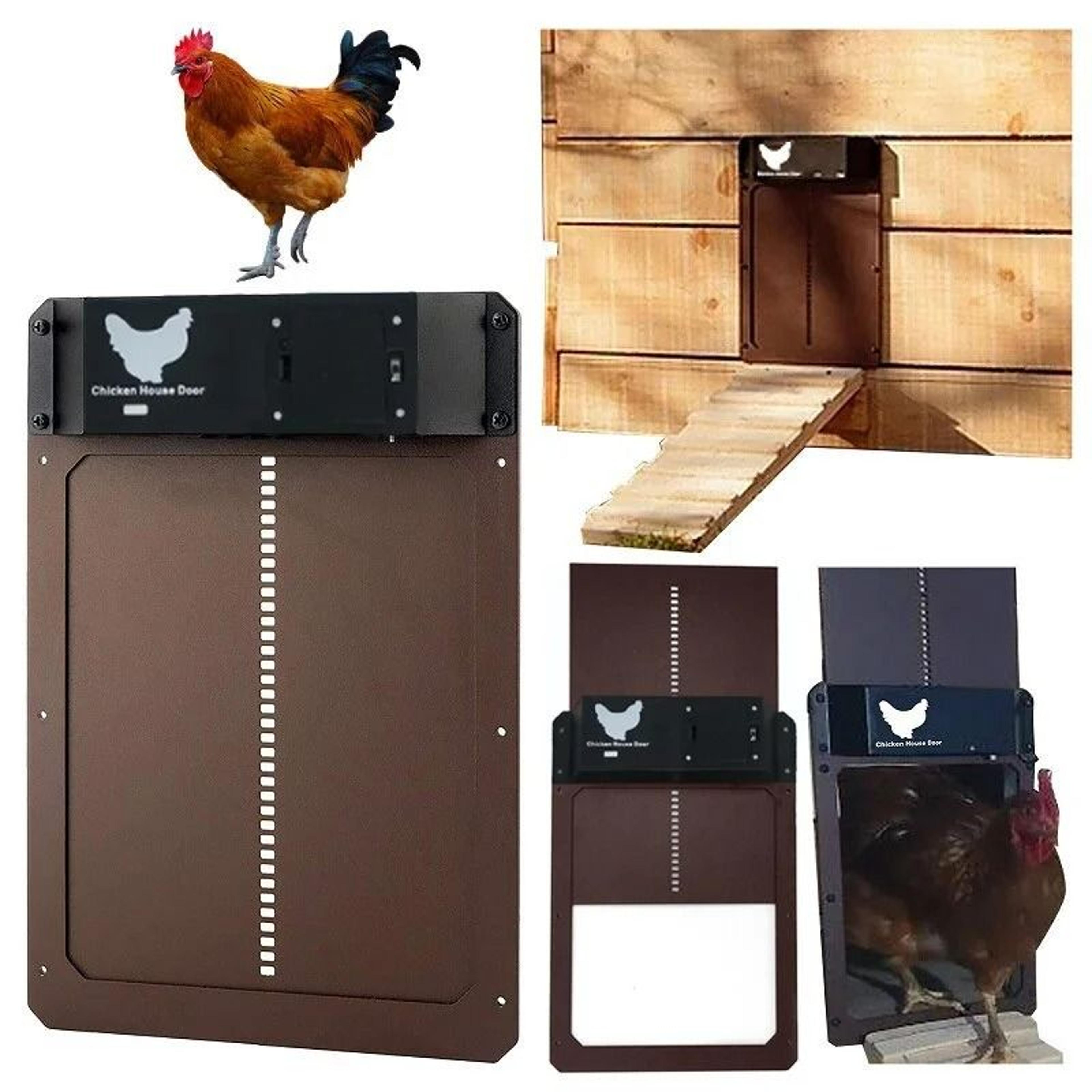 Automatic Chicken Coop Door Battery Powered Light Sensor Opener For Poultry Houses 8