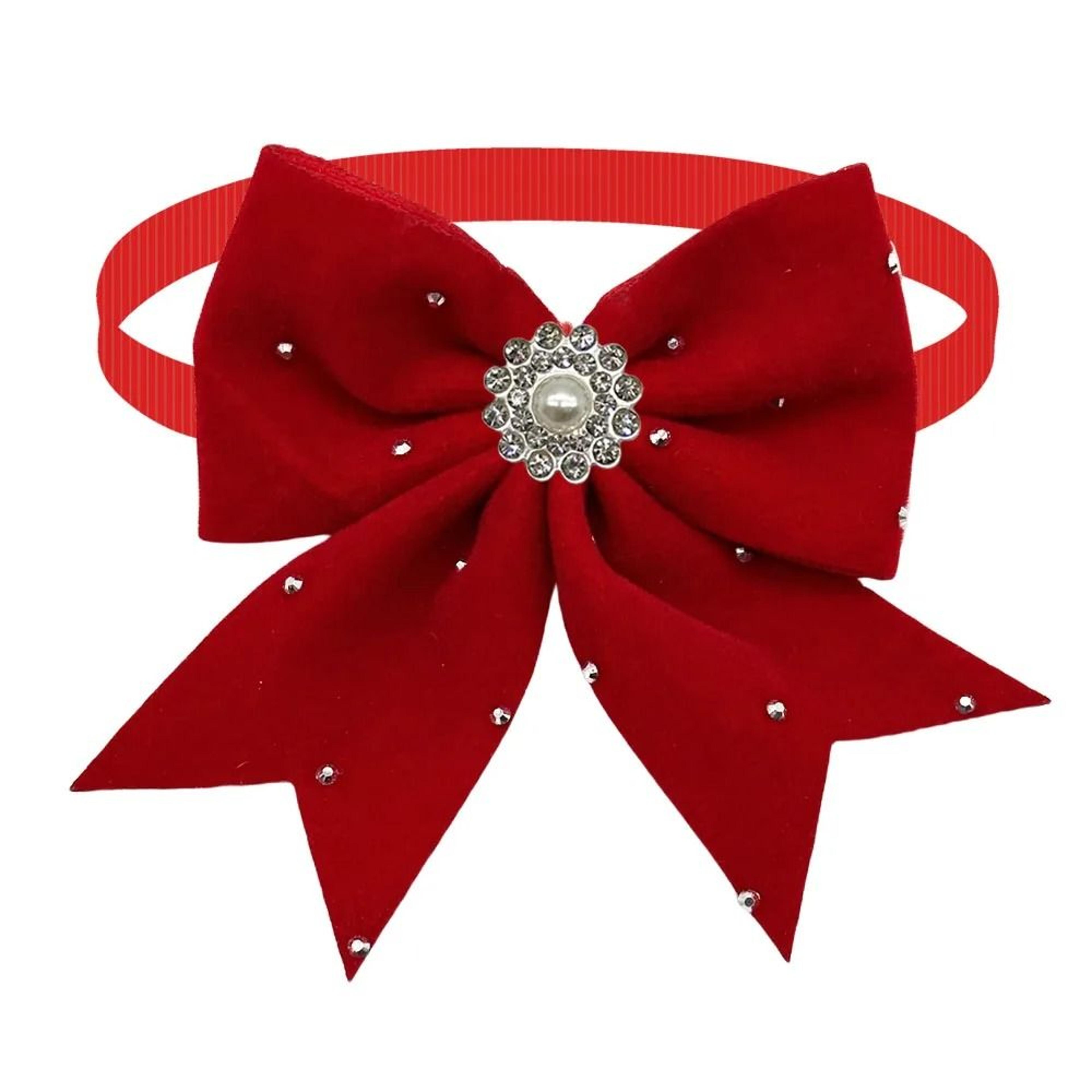 Adjustable Diamond Dog Bow Ties Plush Pet Grooming Accessories For Dogs And Cats 1