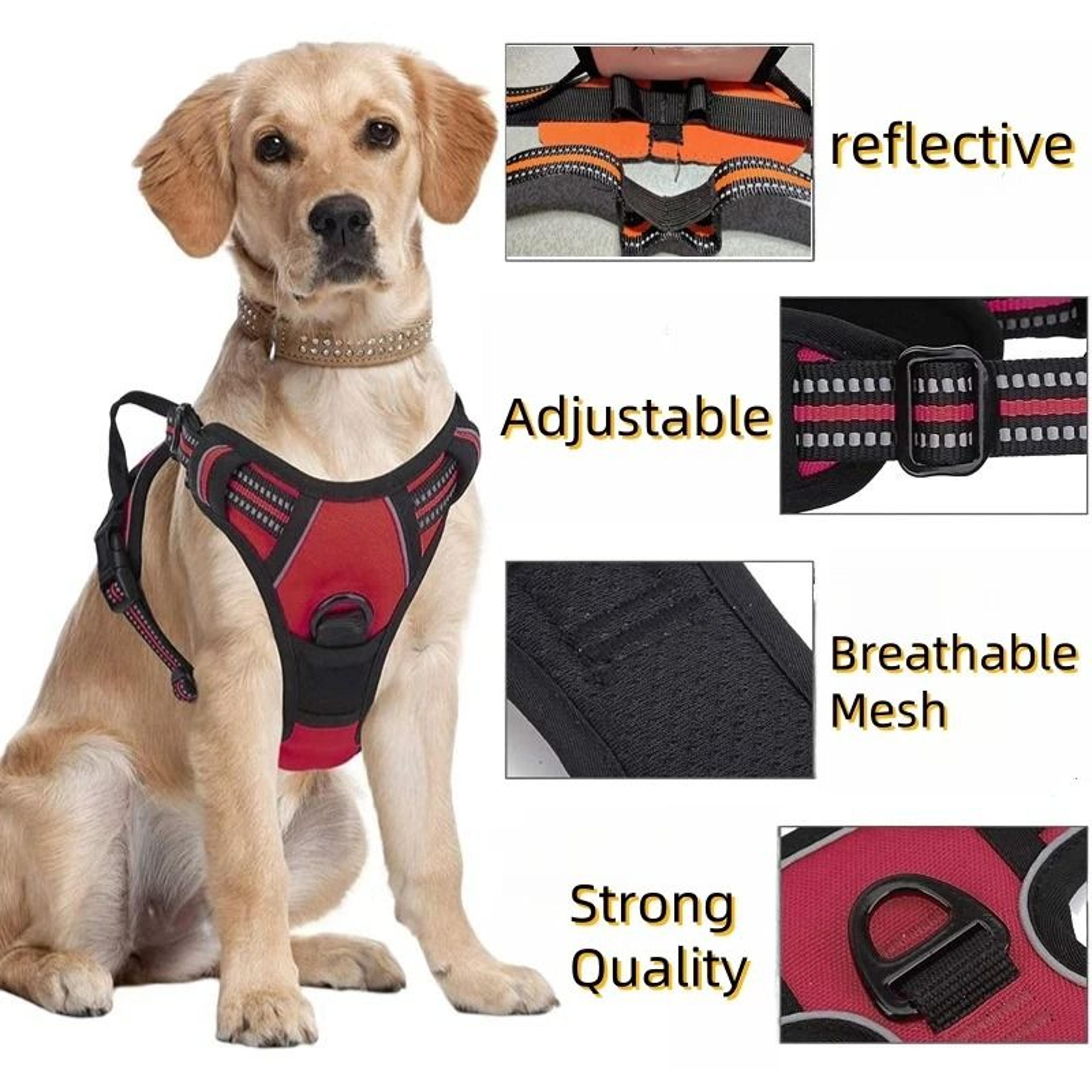 Heavy Duty No Pull Dog Harness Reflective Pet Vest With Control Handle 13