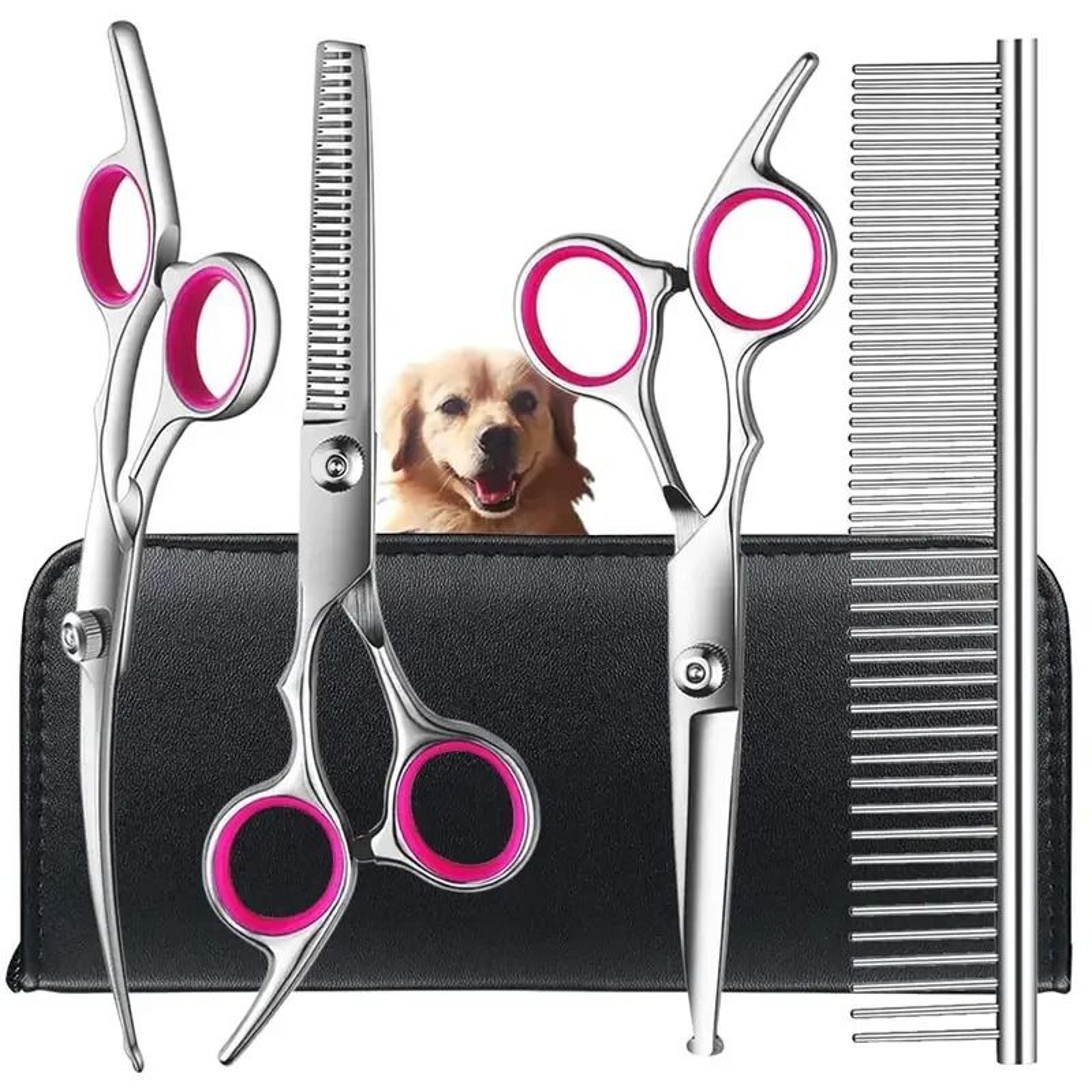 4pcs pet grooming scissors set safe round tip dog grooming shears for precision trimming