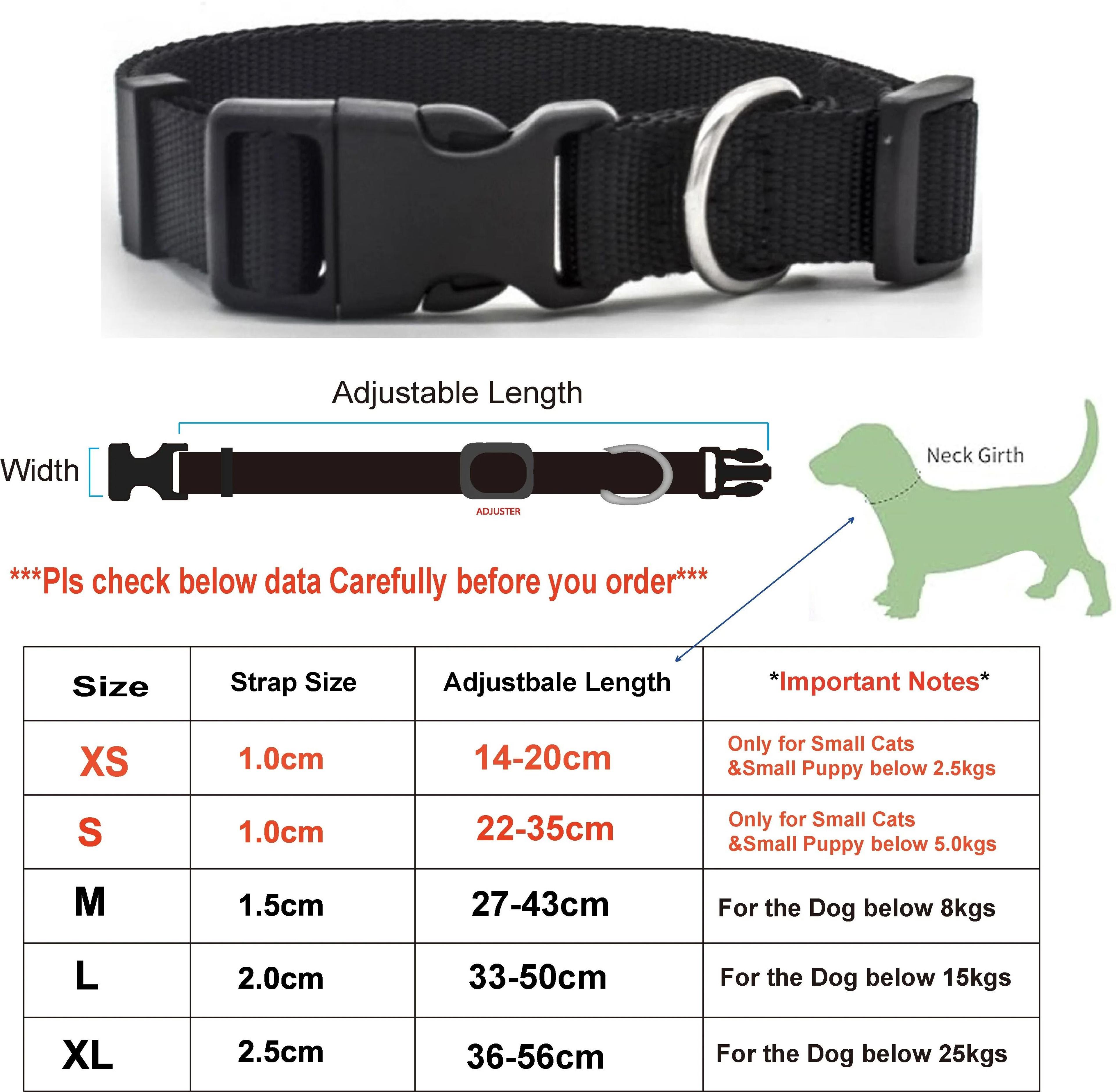 Adjustable Nylon Pet Collar Durable Neck Band For Puppies Cats And Small Dogs 9