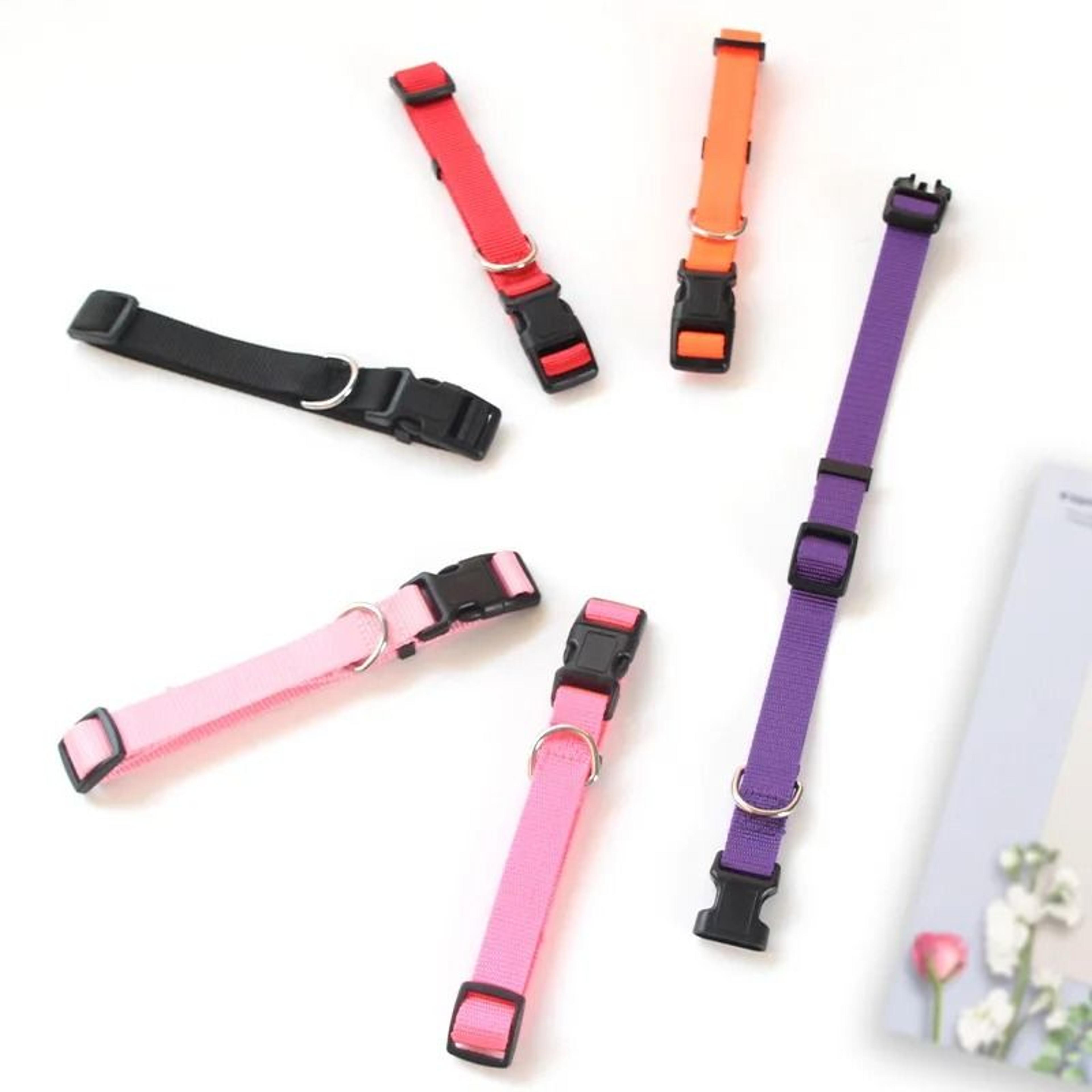 adjustable nylon pet collar durable neck band for puppies cats and small dogs