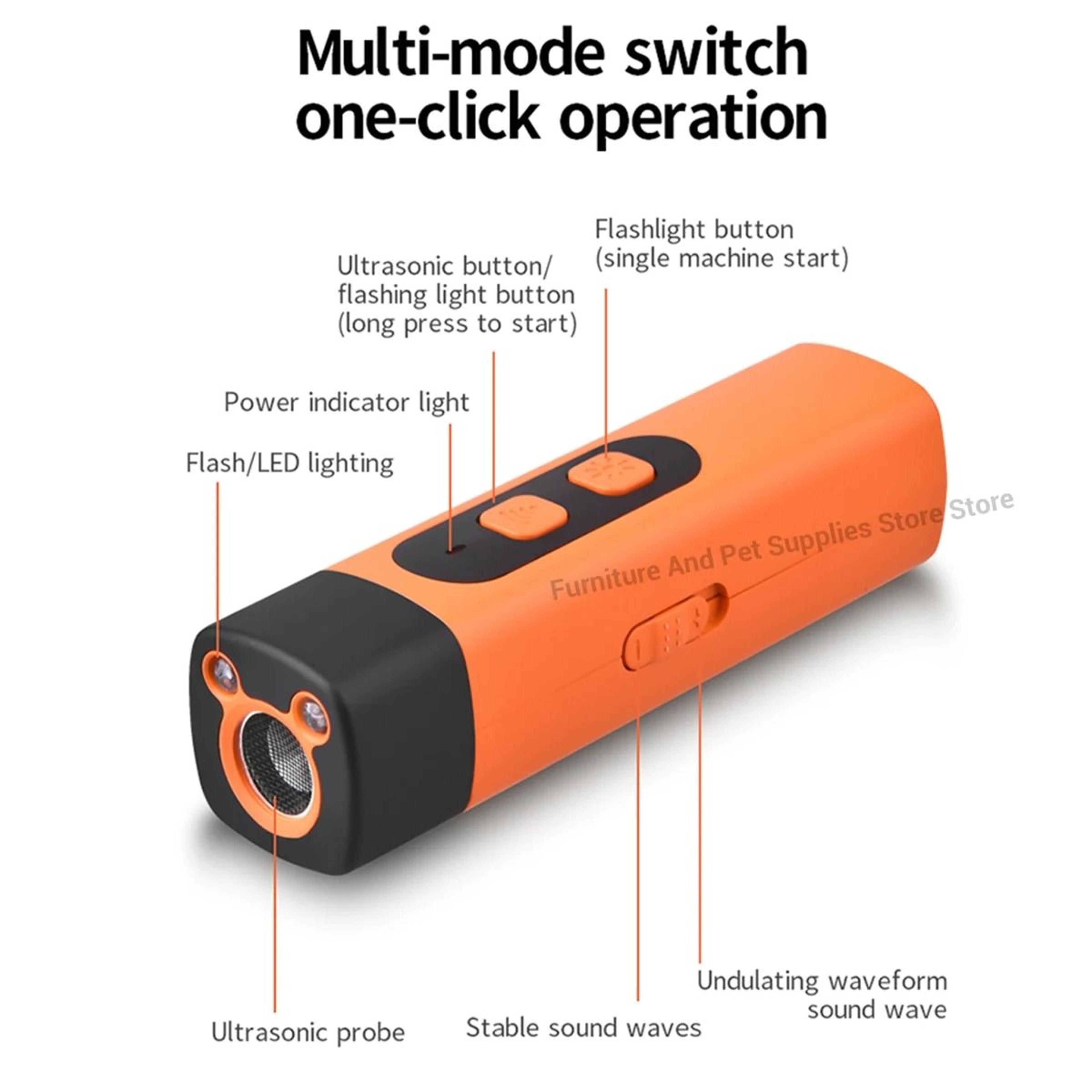 Rechargeable Ultrasonic Dog Training And Bark Control Device With LED Flashlight 2