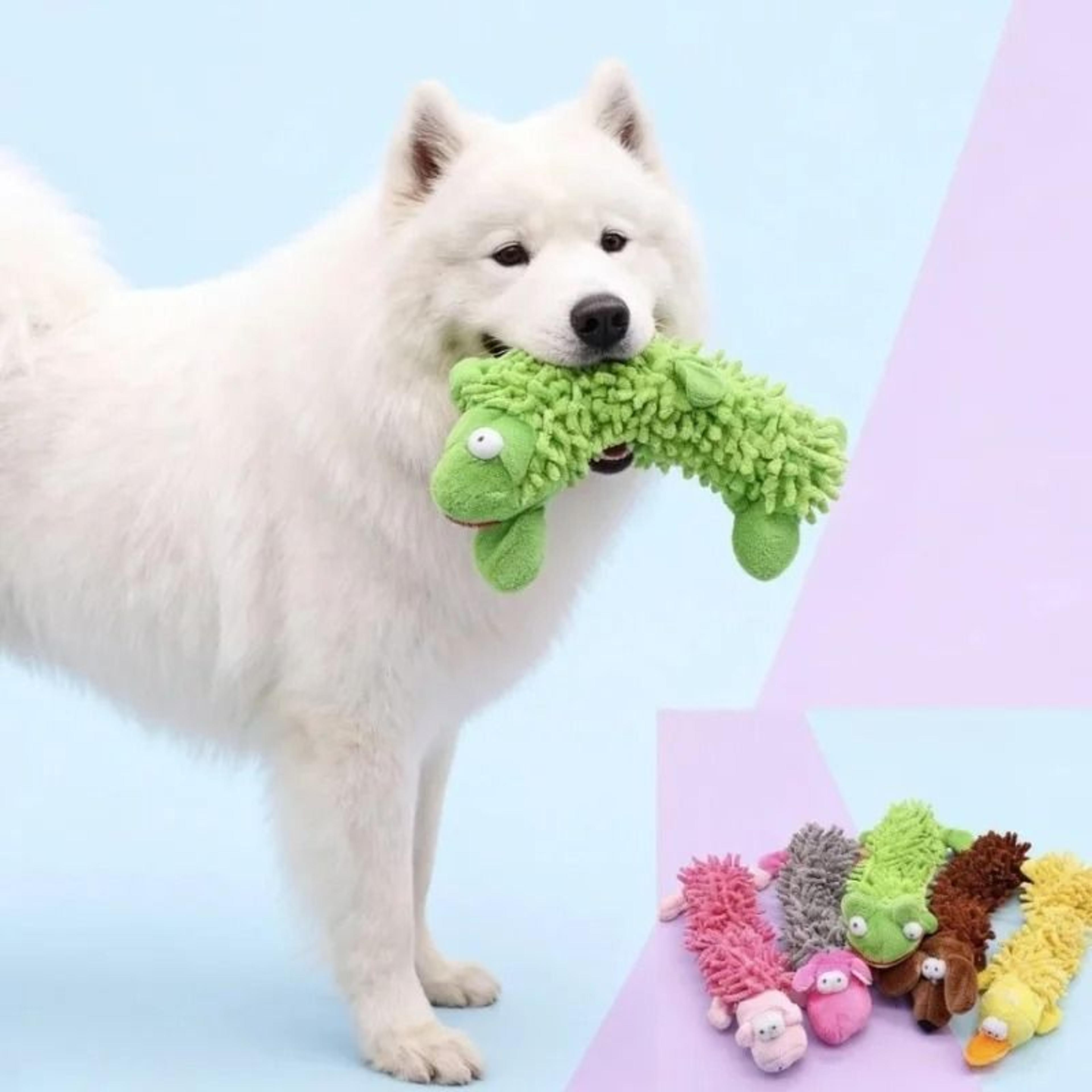 animal shape squeaky plush dog toy for small breeds and puppies
