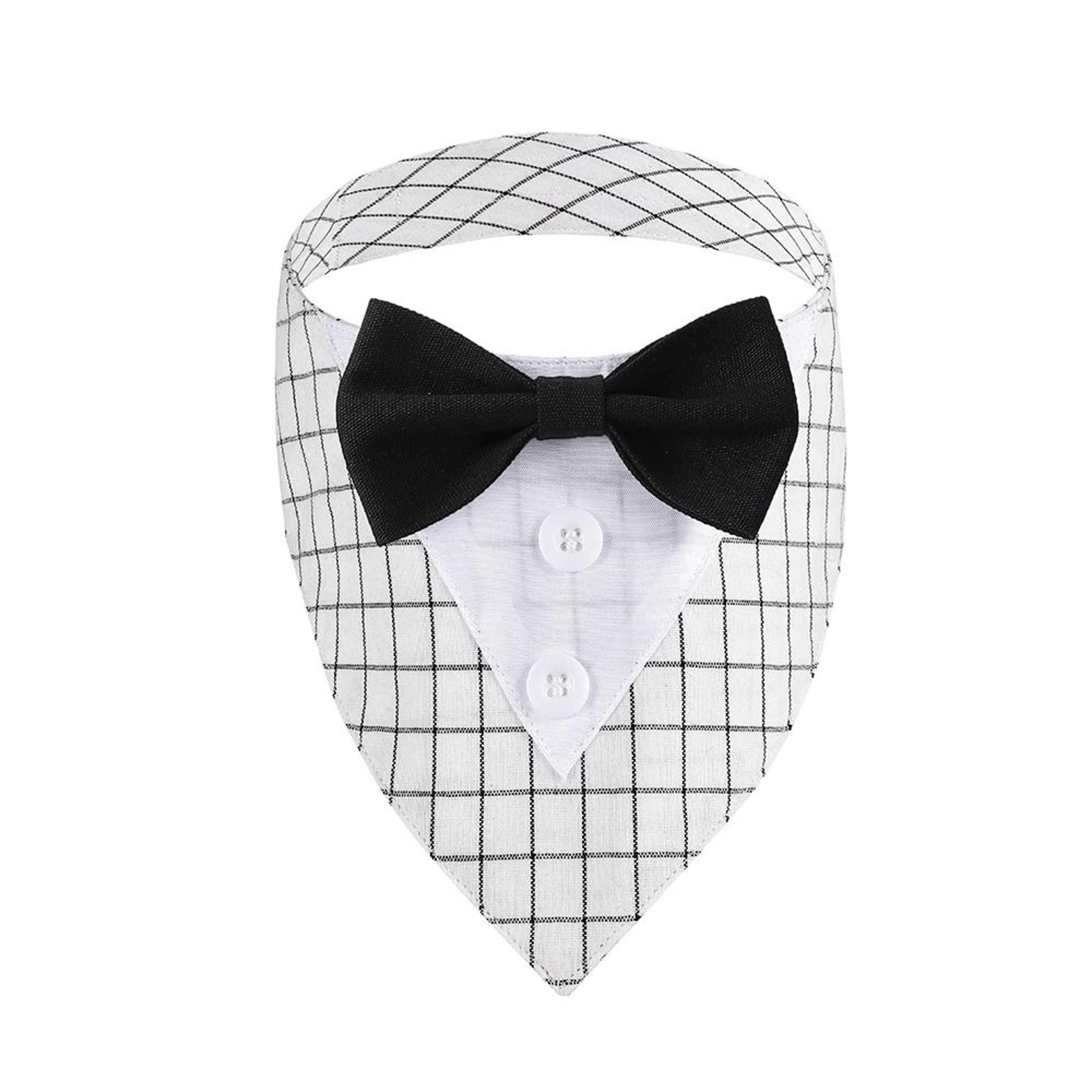 Sucado Formal Dog Bandana Tuxedo Adjustable Wedding And Party Scarf For Pets 5