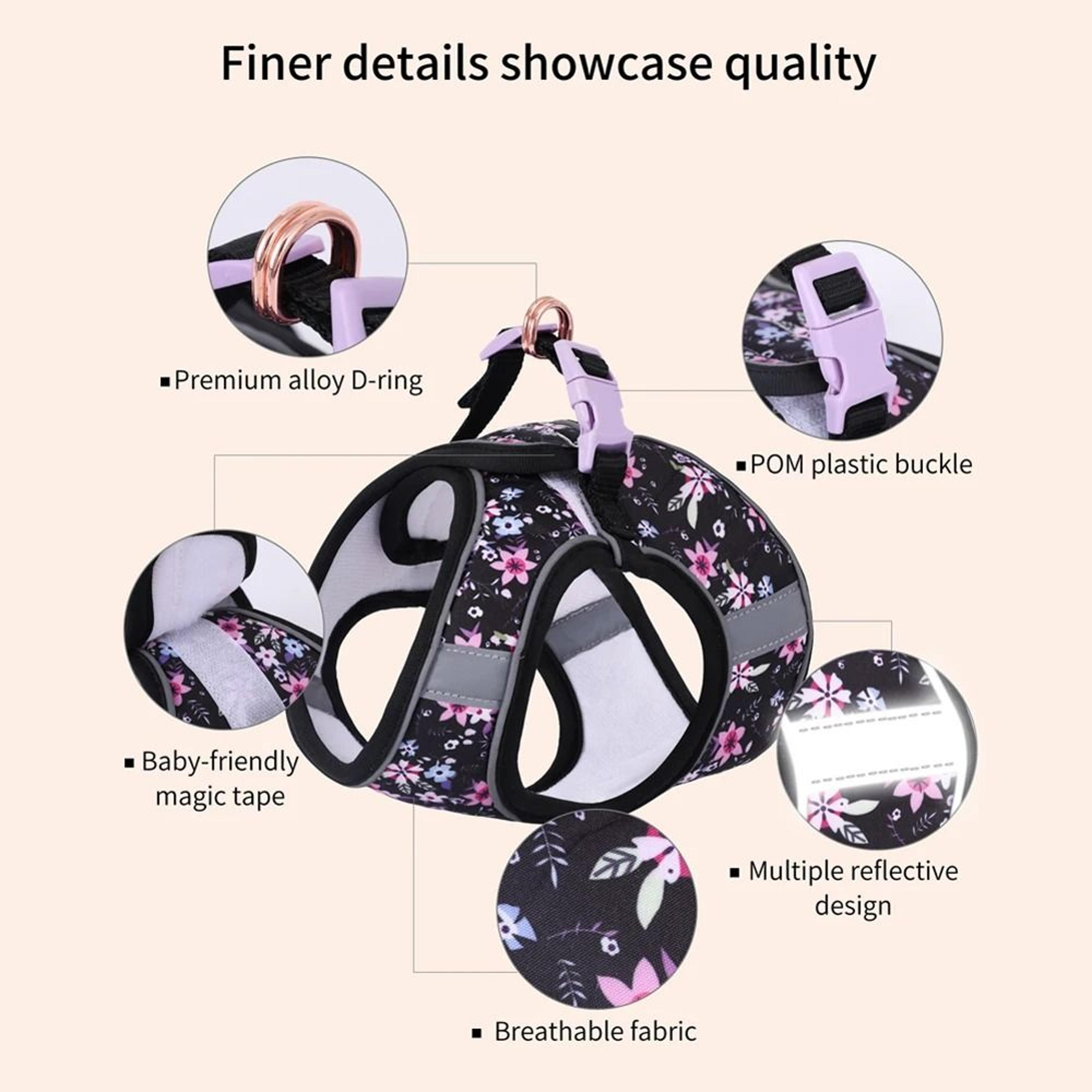 Adjustable Small Dog Harness And Leash Set Soft Puppy Vest For Cats And Small Pets 17