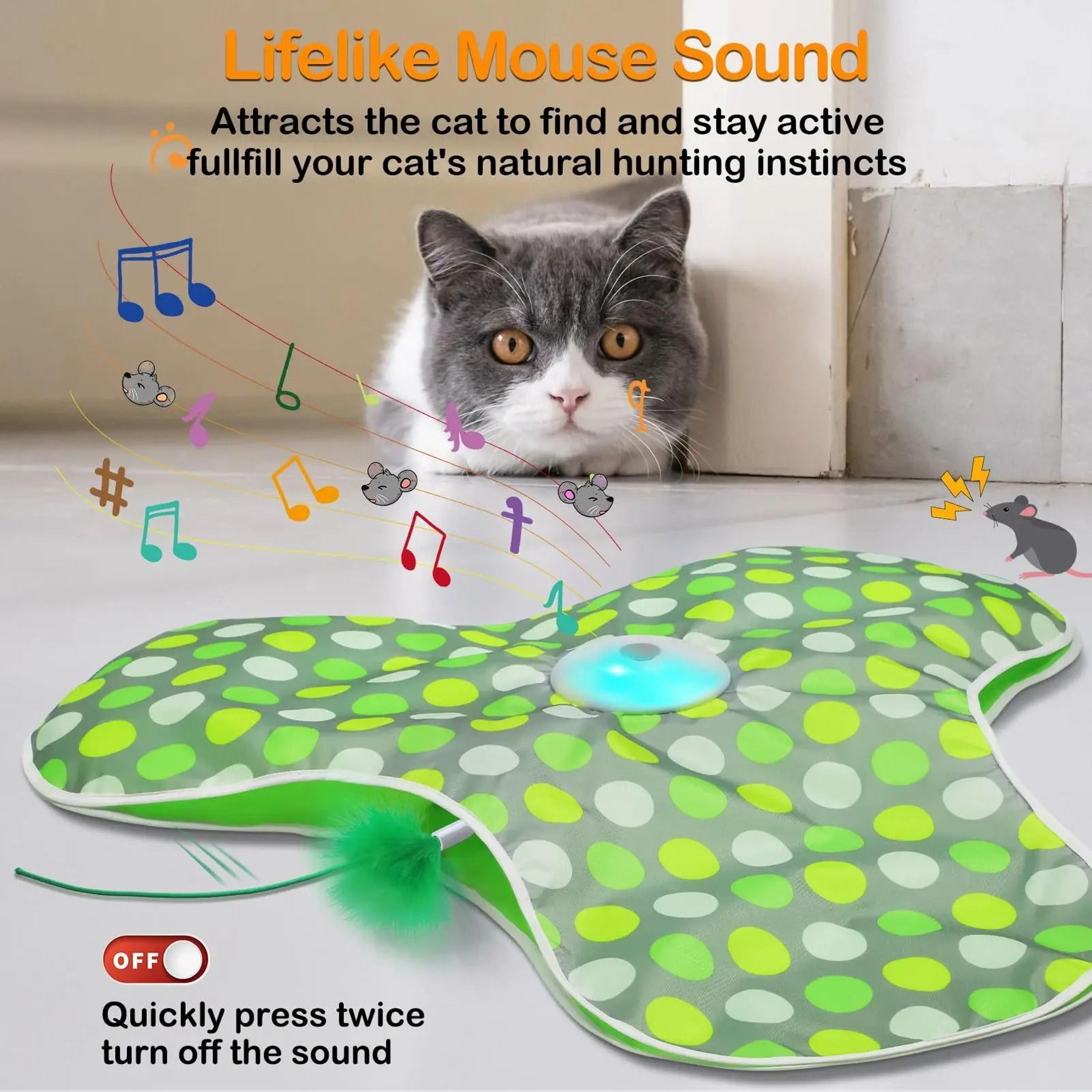 smart interactive cat toy motion activated hide and seek feather mouse teaser
