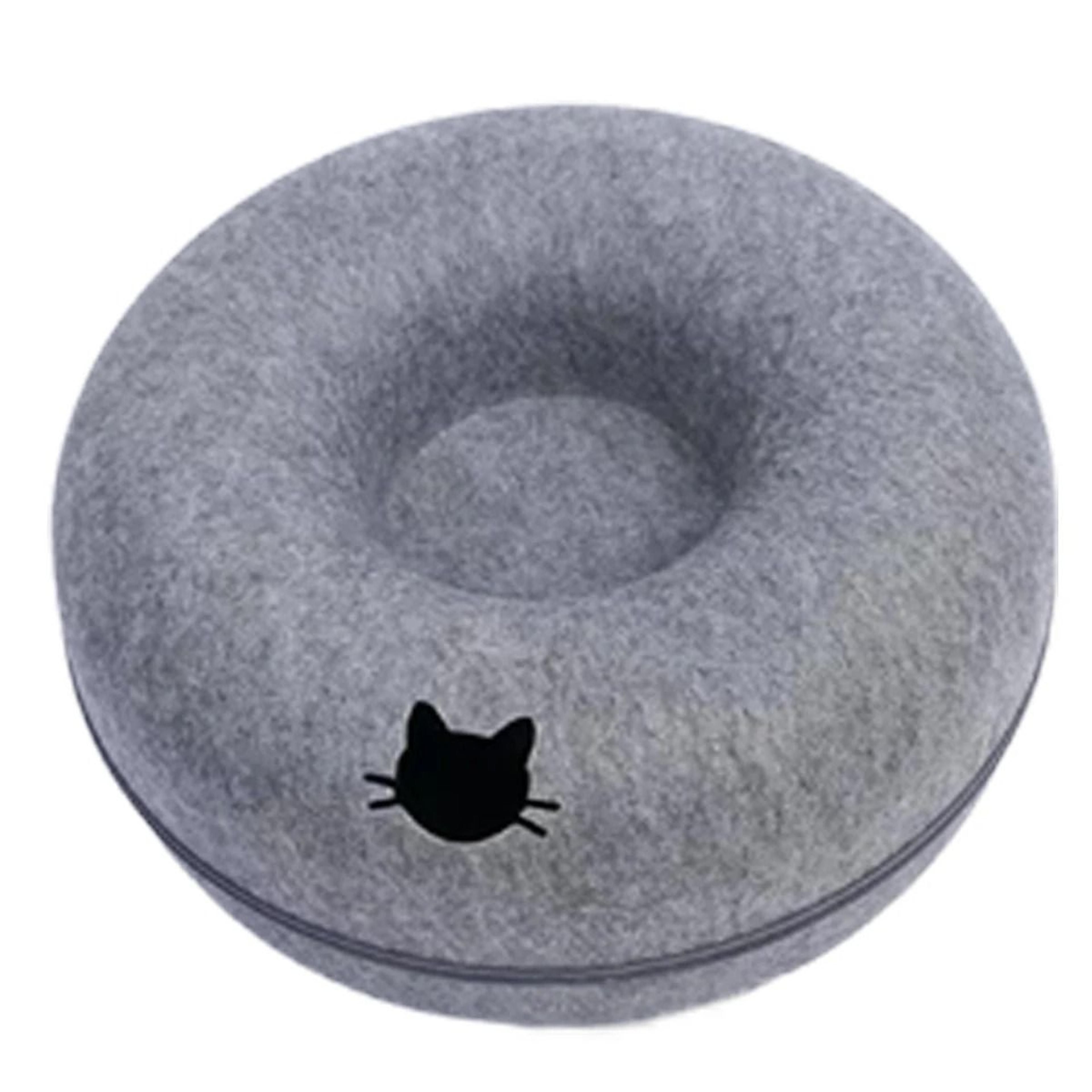 Interactive Cat Tunnel Bed Felt Donut Nest Scratcher House For Indoor Cats 4