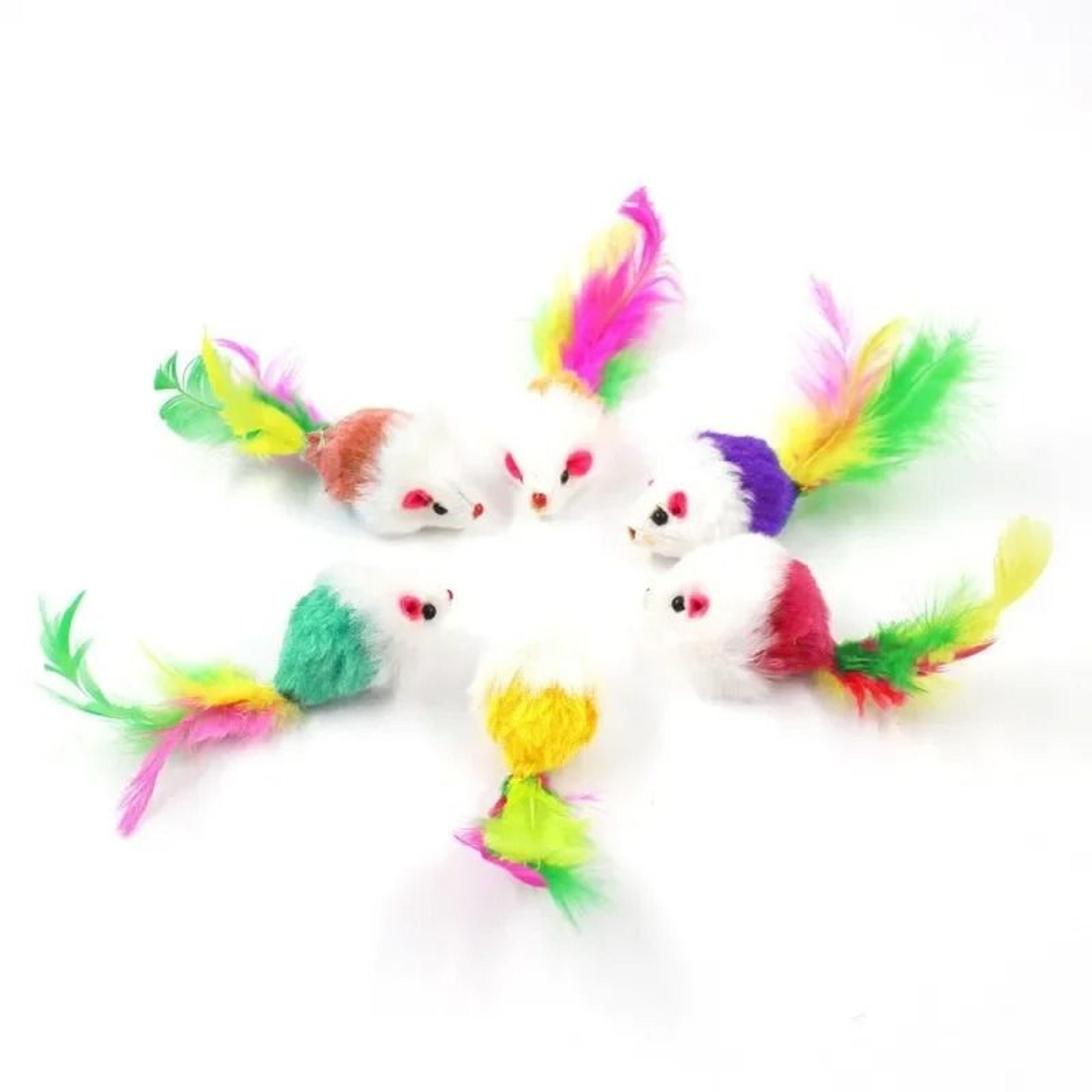 Interactive Feather Mouse Cat Toys Soft Fleece Kitty Play Toys Set 3